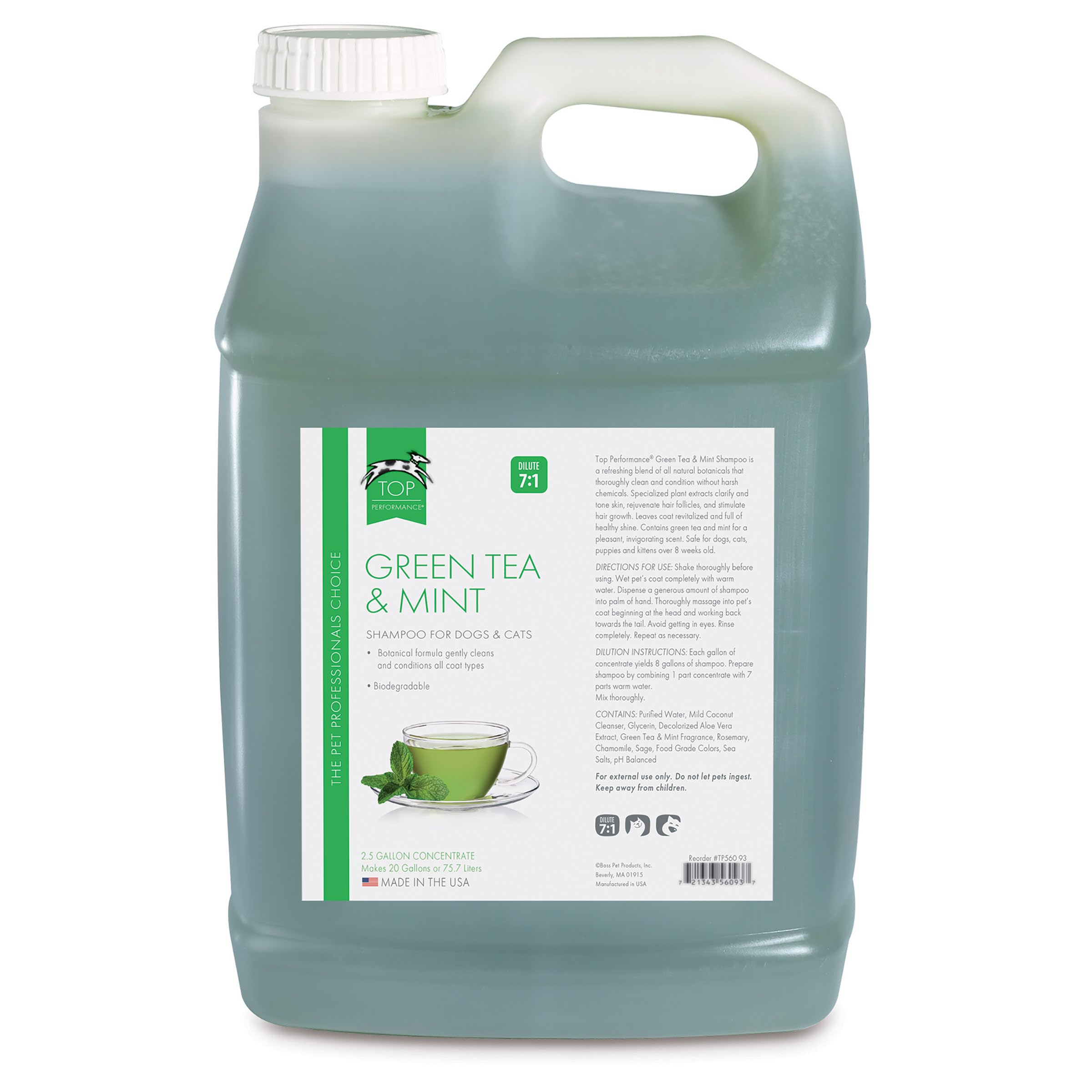 Top Performance Green Tea and Mint Puppies and Kittens Shampoo, 2-1/2-Gallon