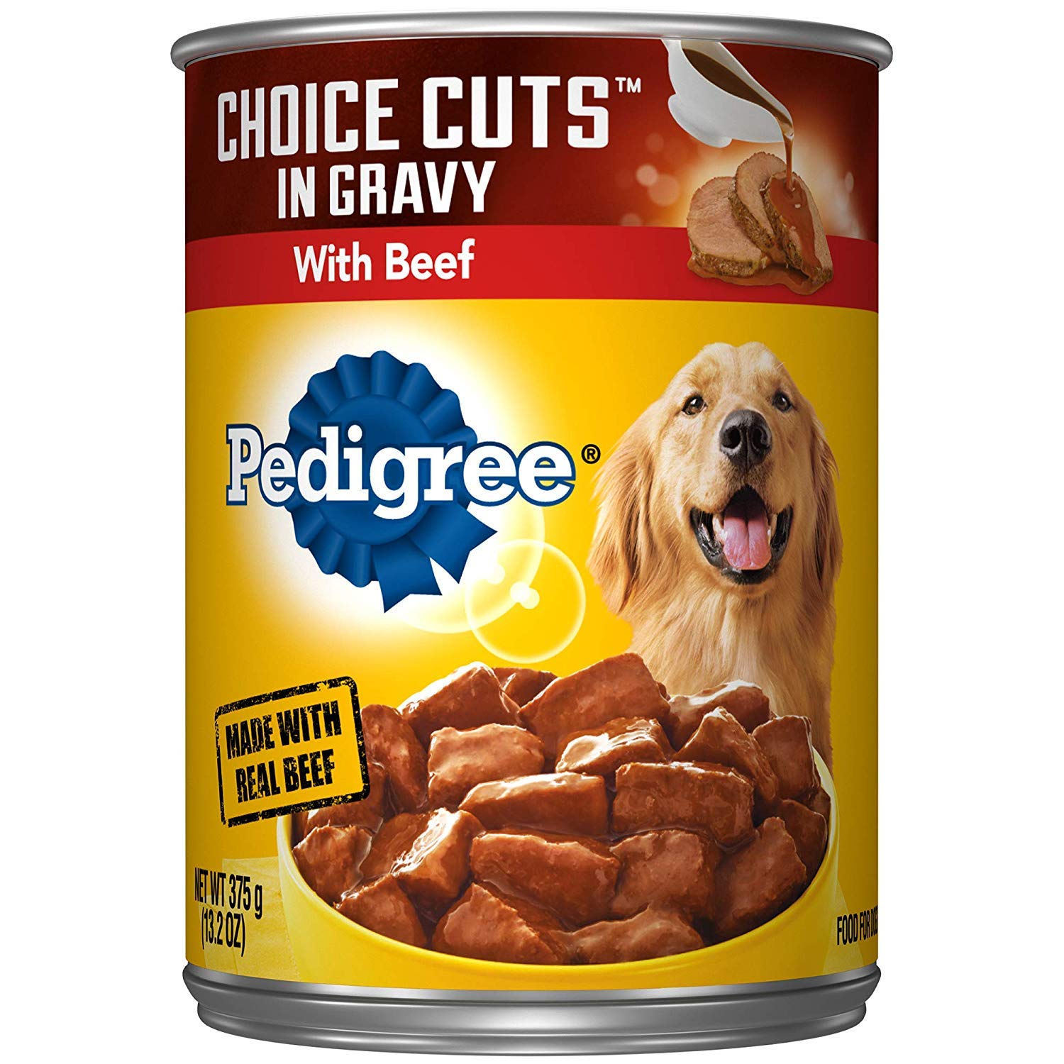 Pedigree Choice Cuts In Gravy Adult Canned Soft Wet Dog Food With Beef, 13.2 oz. Cans (12 Count, Pack of 1)