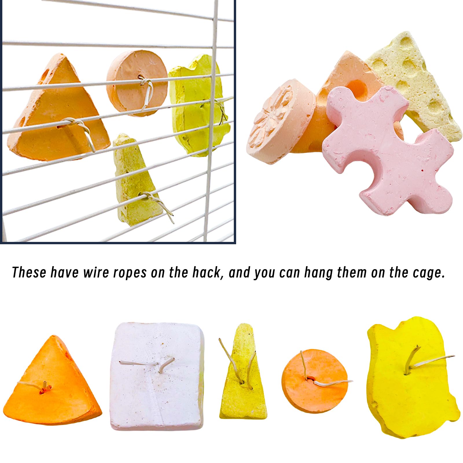 Tfwadmx Lava Block Chew Toys 7 Pcs Teeth Grinding Pet Pumice Calcium Stones For Guinea Pig Chinchilla Hamster Mouse Squirrel Bun