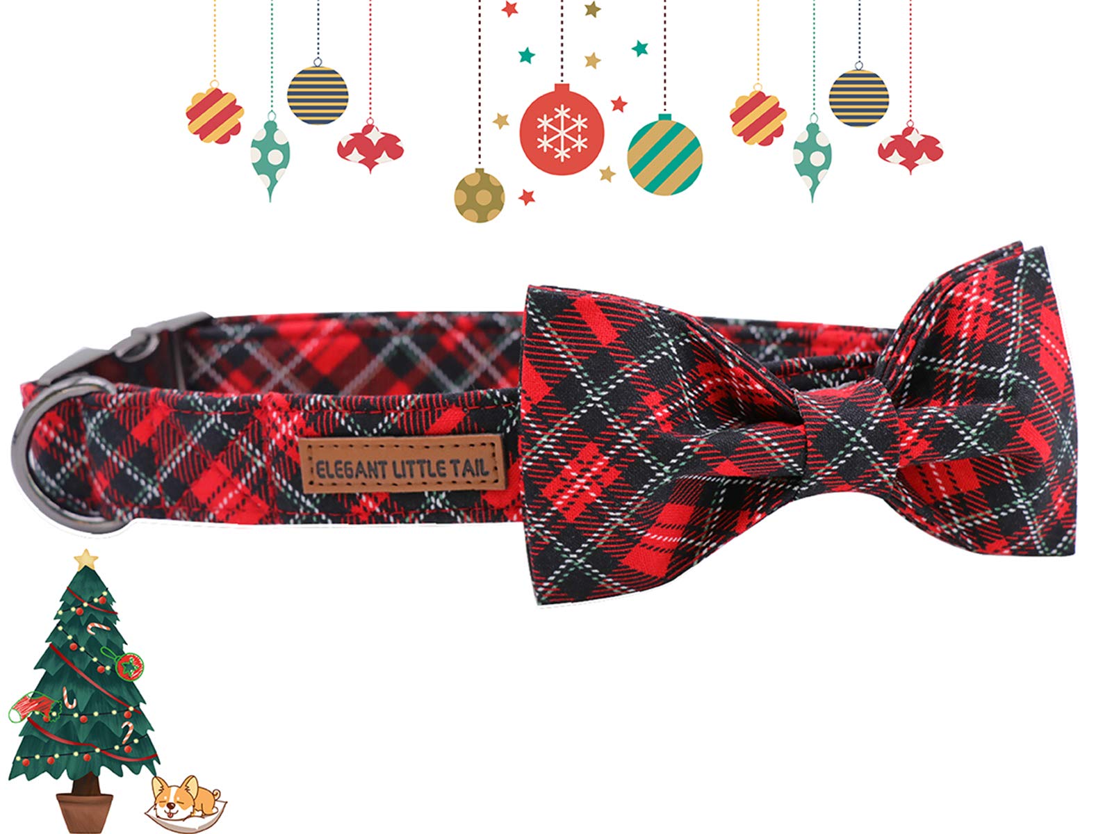 Elegant Little Tail Dog Collar With Bow, Soft&Comfy Bowtie Dog Collar, Adjustable Pet Gift Collars For Small Medium Large Dogs