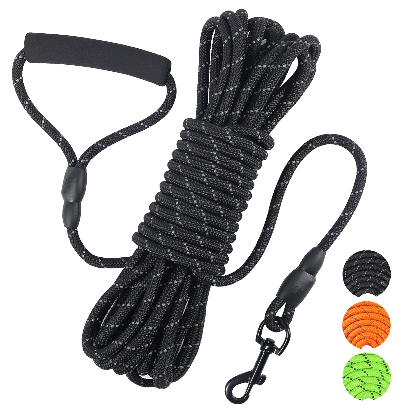 Vivifying Long Dog Leash, 32Ft Reflective Dog Training Leash For Outside And Yard, Floating Long Line Lead With Soft Handle For 