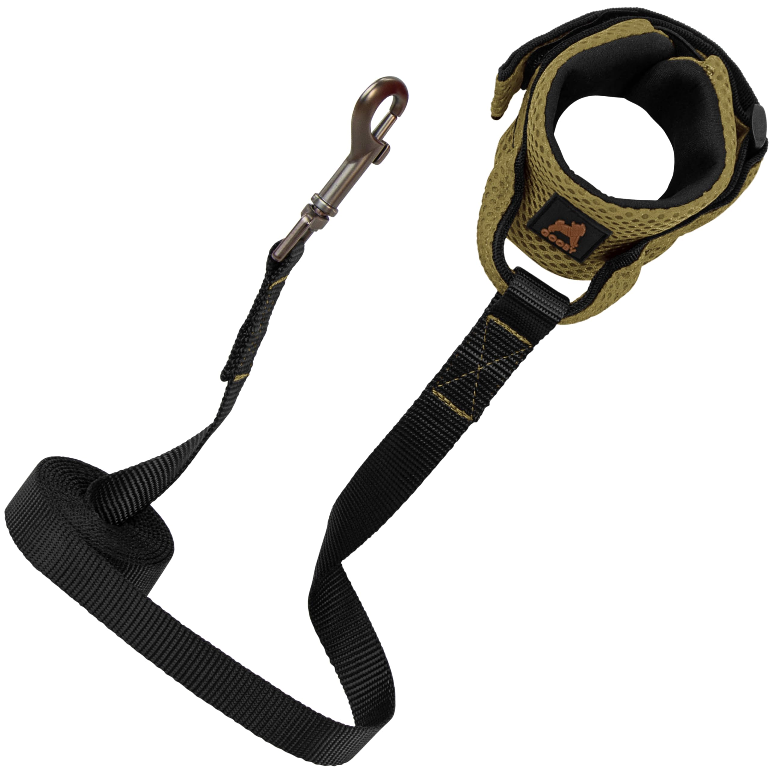 Gooby Soft Mesh Wrist Band Surfer Leash - Brown, 6 Ft - Comfortable Hands Free Leash With Elastic Band For Small, Medium And Lar