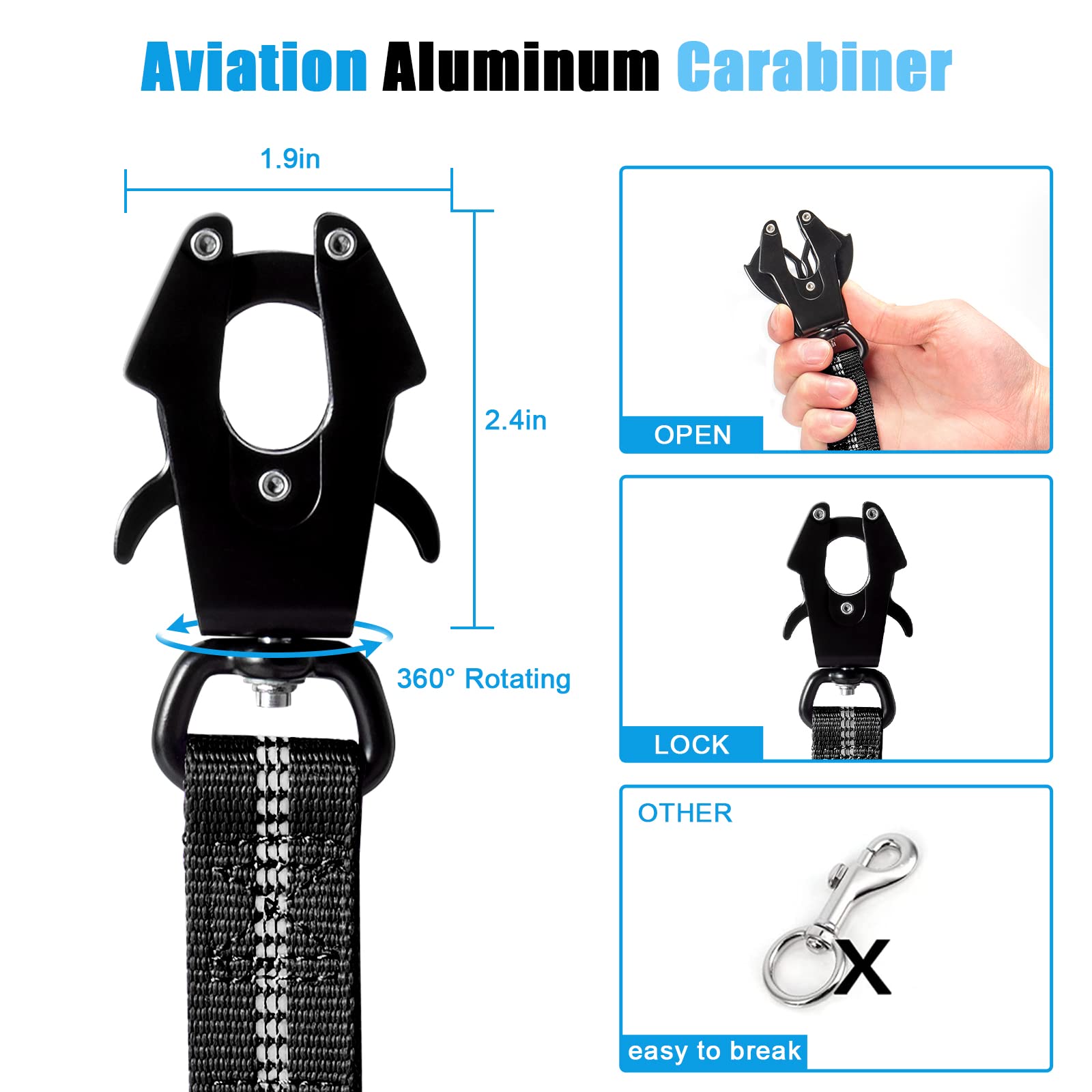 Raipult Tactical Heavy Duty Bungee Dog Leash For Medium Large Dogs That Pull, Military K9 Working Lead, 4-6Ft Shock Absorbing Fr