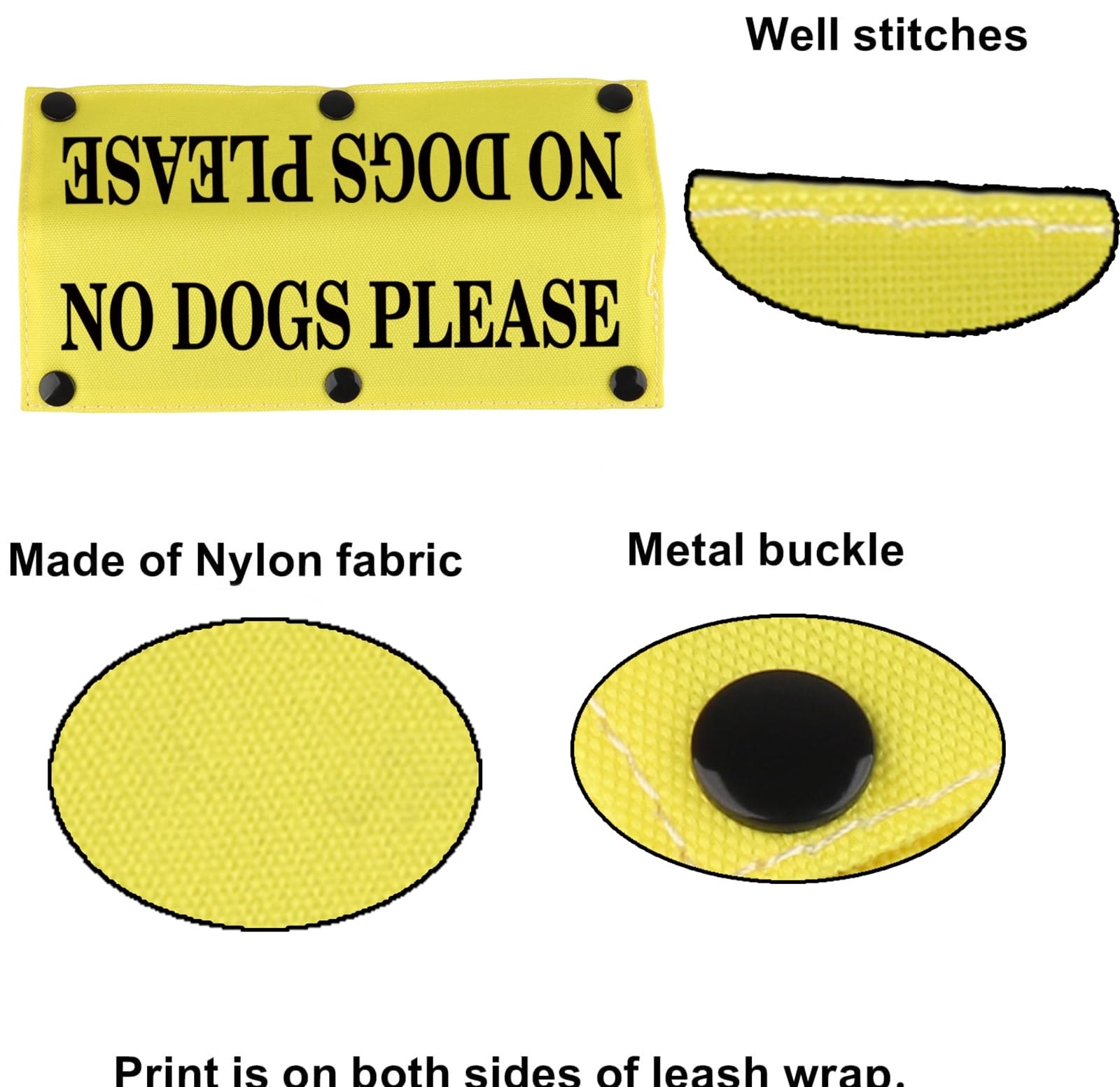 Funny Dog Leash Sleeve No Dogs Please Dog Leash Wrap Sleeve Alert Tag Pet Birthday Gift (No Dogs Please-Ye Sleeve)