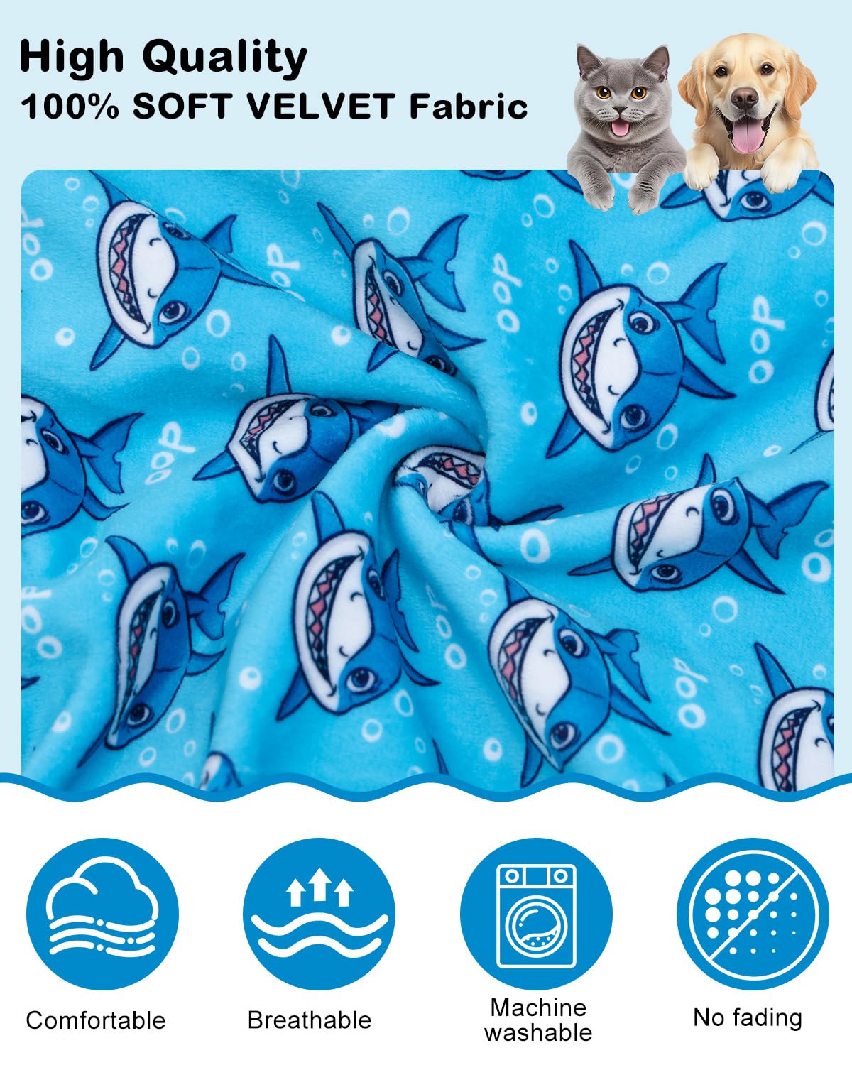 Cutebone Shark Costume Dog Pajamas, Stretchy Spandex Crystal Velvet Sleepwear Coat For Small Dogs, Soft & Warm Pet Outfit Clothe