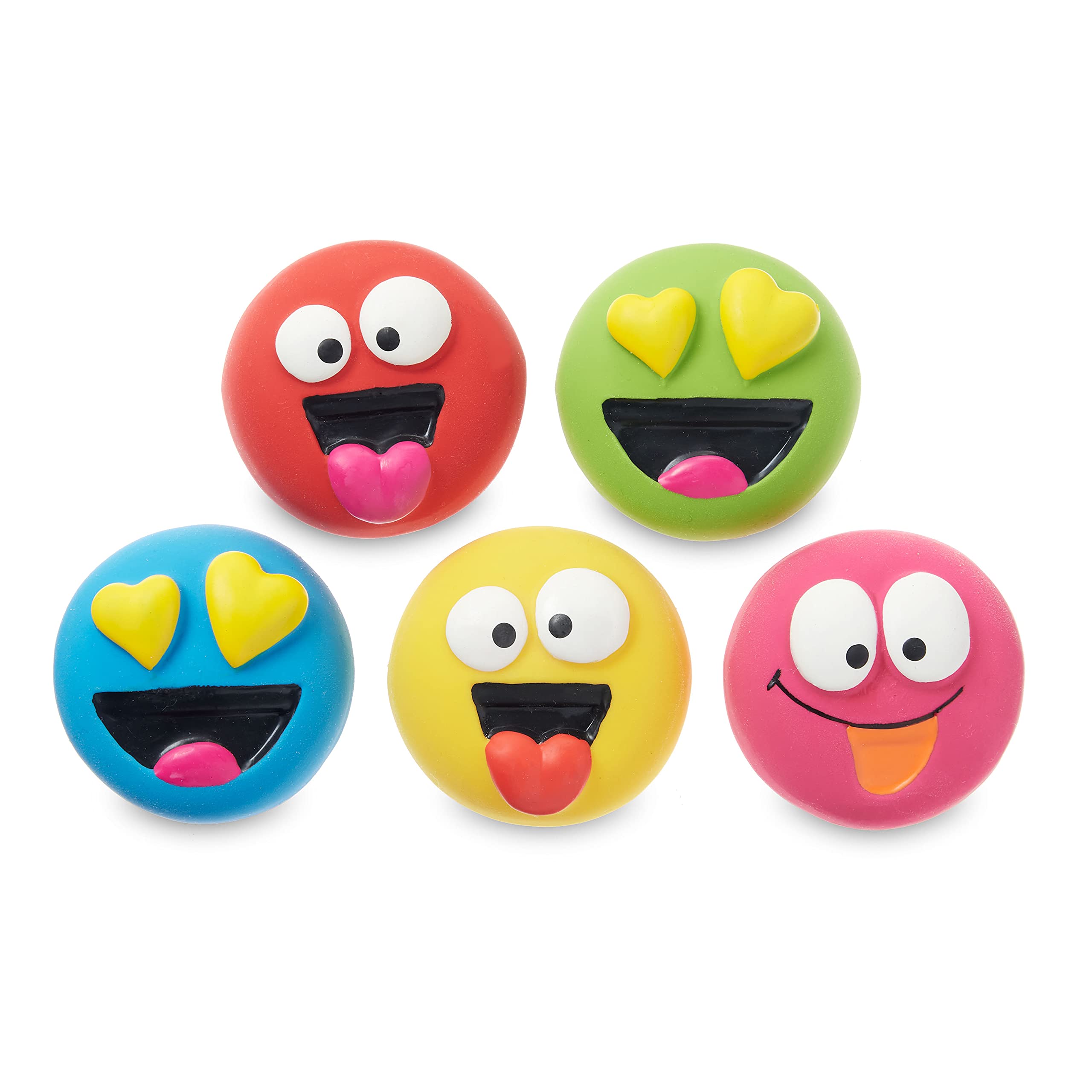 Vibrant Life 5Pk Emoticon Latex Dog Toy For Extra Small Breeds