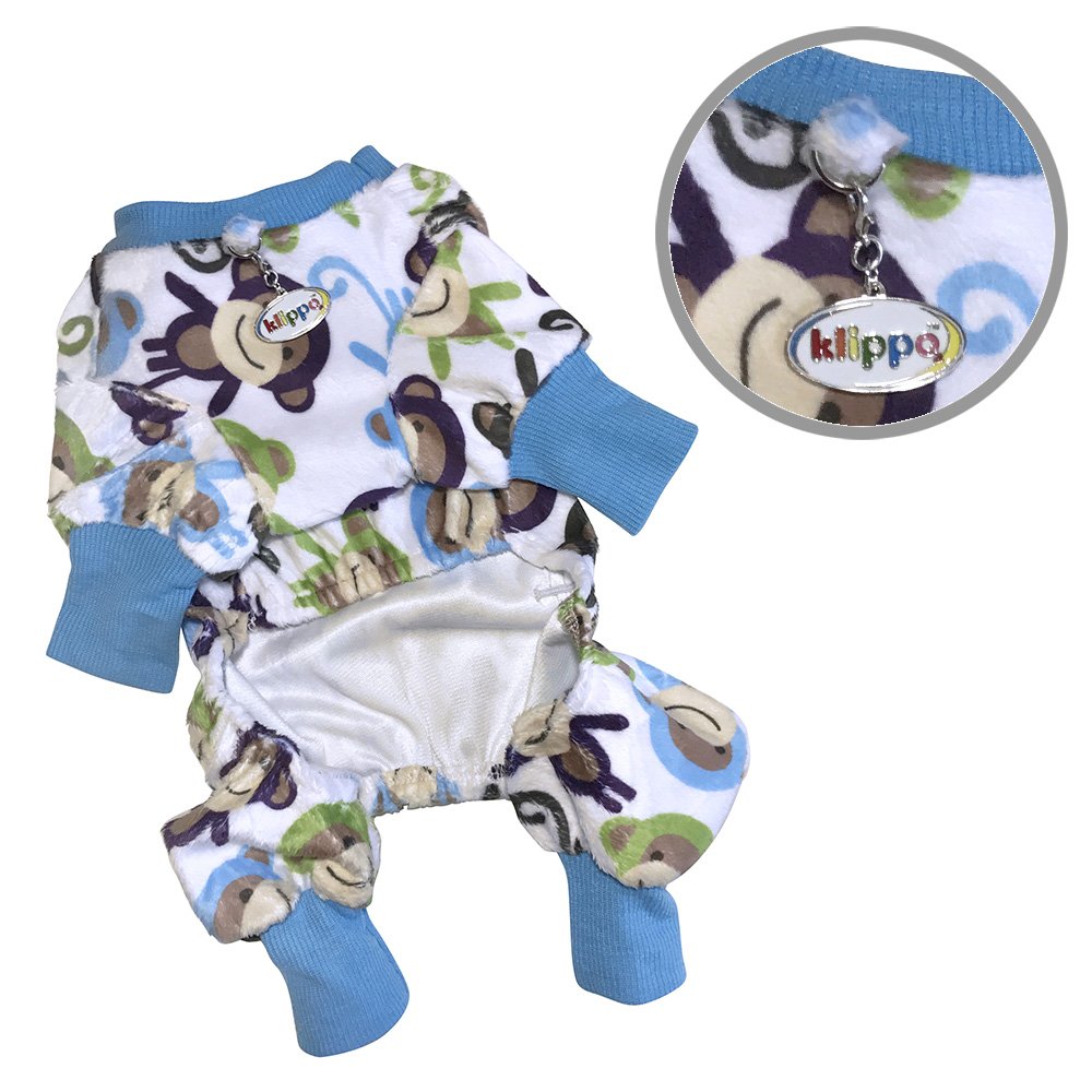 Dog/Puppy Minky Monkey Plush Pajamas/Bodysuit/Loungewear/Pj/Coverall/Jumper/Romper For Small Breeds (X-Small)