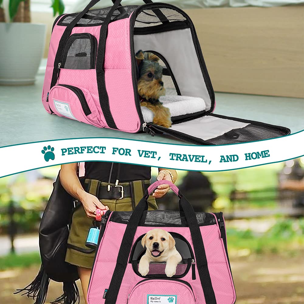 Petami Airline Approved Pet Carrier For Cat, Soft Sided Dog Carrier For Small Dogs, Cat Travel Supplies Accessories For Indoor C