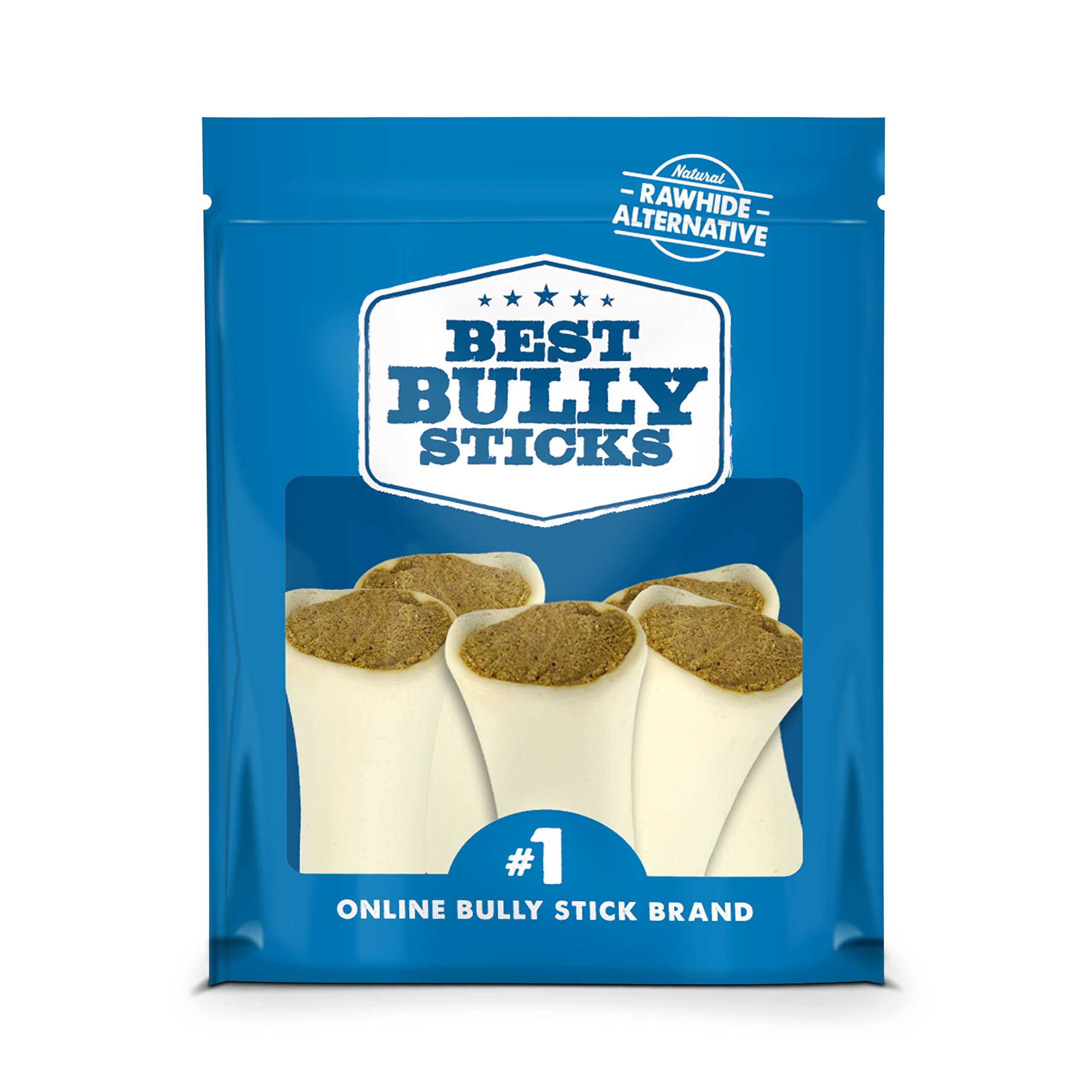 Best Bully Sticks Bully Filled Bones - 3-4 Inch 5 Count (Pack of 1) - Long Lasting, Refillable Stuffed Dog Bone Treats for Dogs