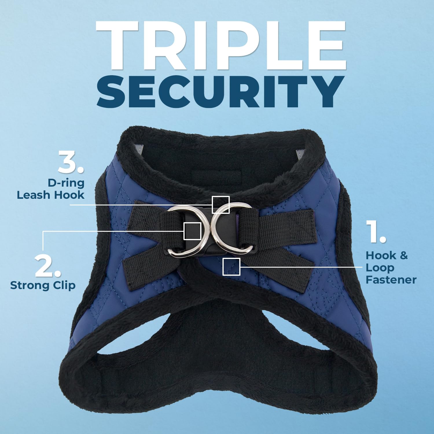 Voyager Step-In Plush Dog Harness - Soft Plush, Step In Vest Harness For Small And Medium Dogs By Best Pet Supplies - Royal Blue Faux Leather, Xl (Chest: 20.5 - 23')
