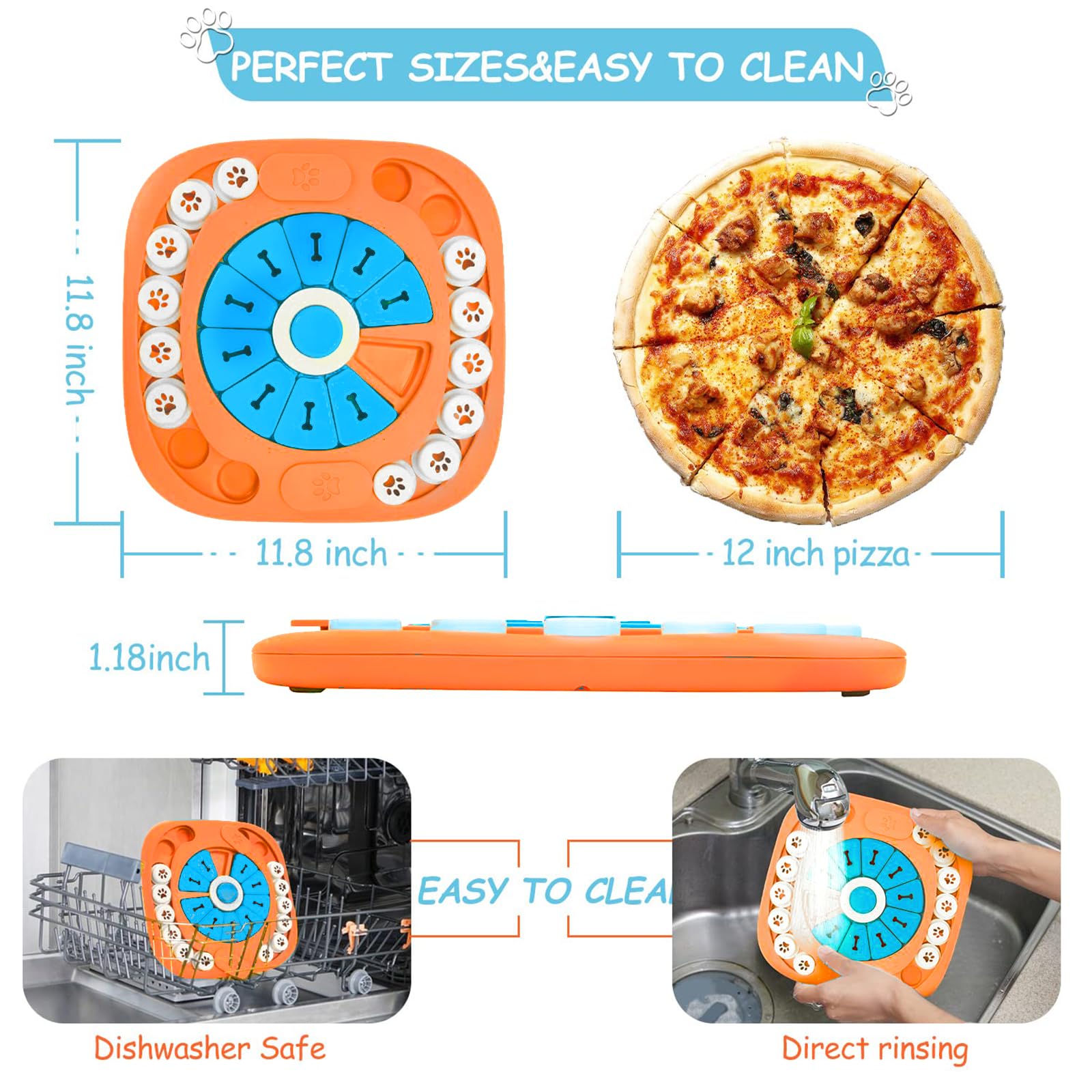 FOXMM Dog Puzzle Toys,Interactive Treat Puzzle Dog Toy for IQ Training & Mental Stimulating,Treat Puzzle Dispensing with Squeaky