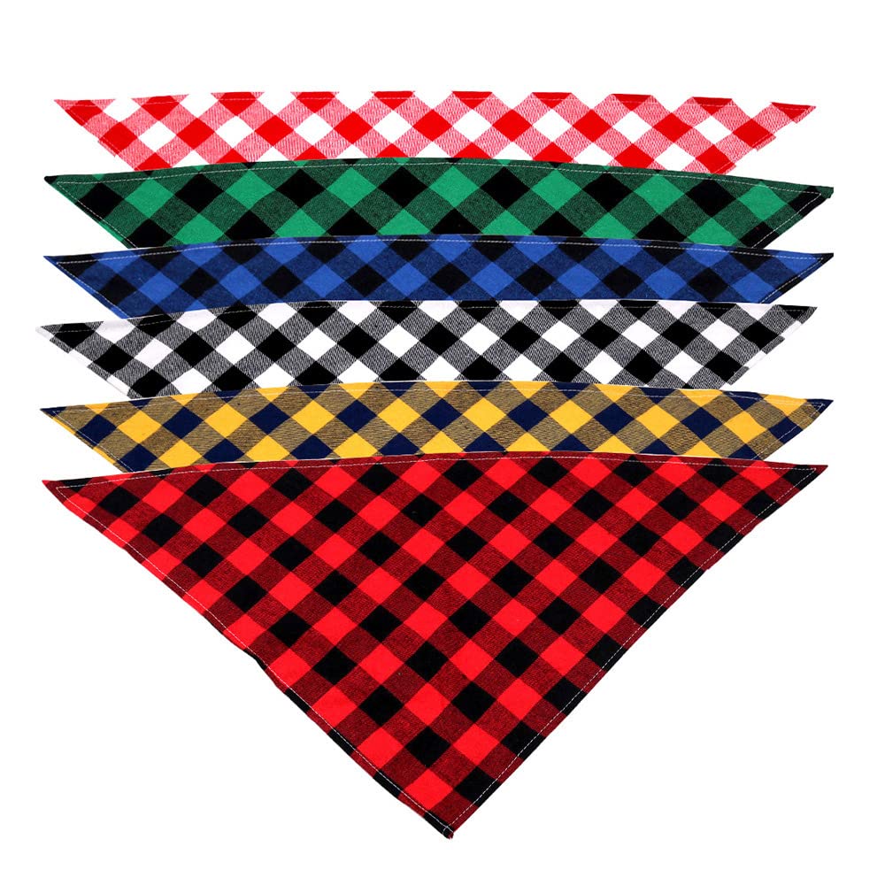 4pcs Dog Bandana Pet Scarf Saliva Triangle Bibs Handkerchief Christmas Classic Plaid Pet Costume Accessories Decoration for Smal