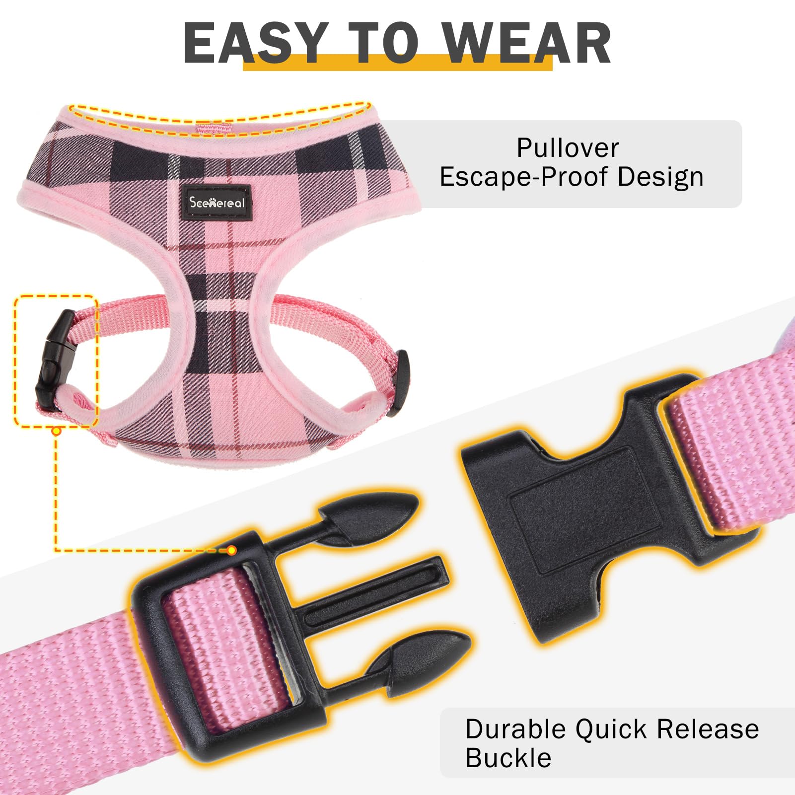 Scenereal Puppy Harness And Leash Set - Soft Mesh No Pull Vest Small Dog Padded Harness For Puppies & Cats
