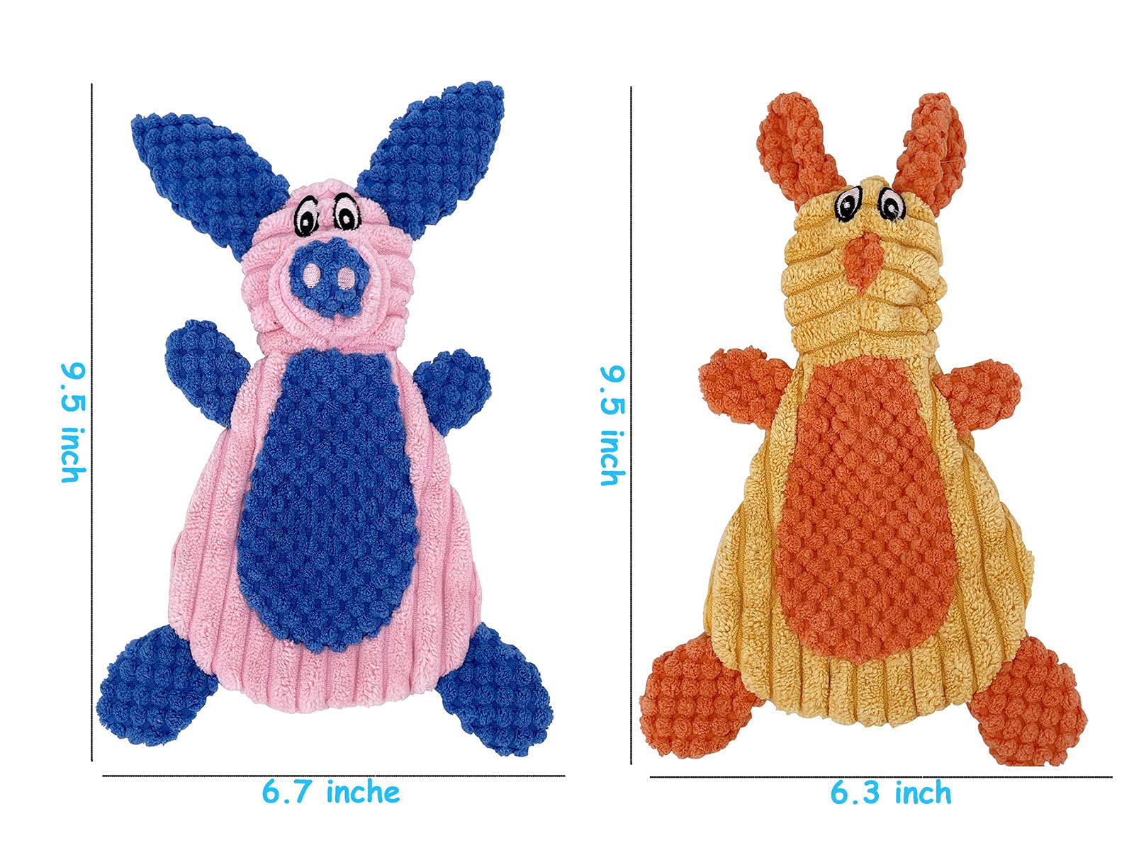 Comtim No Stuffing Crinkle Dog Toys 2 Pack Durable Dog Chew Toys Unstuffed Squeaky Dog Toys For Small Dogs And Puppies
