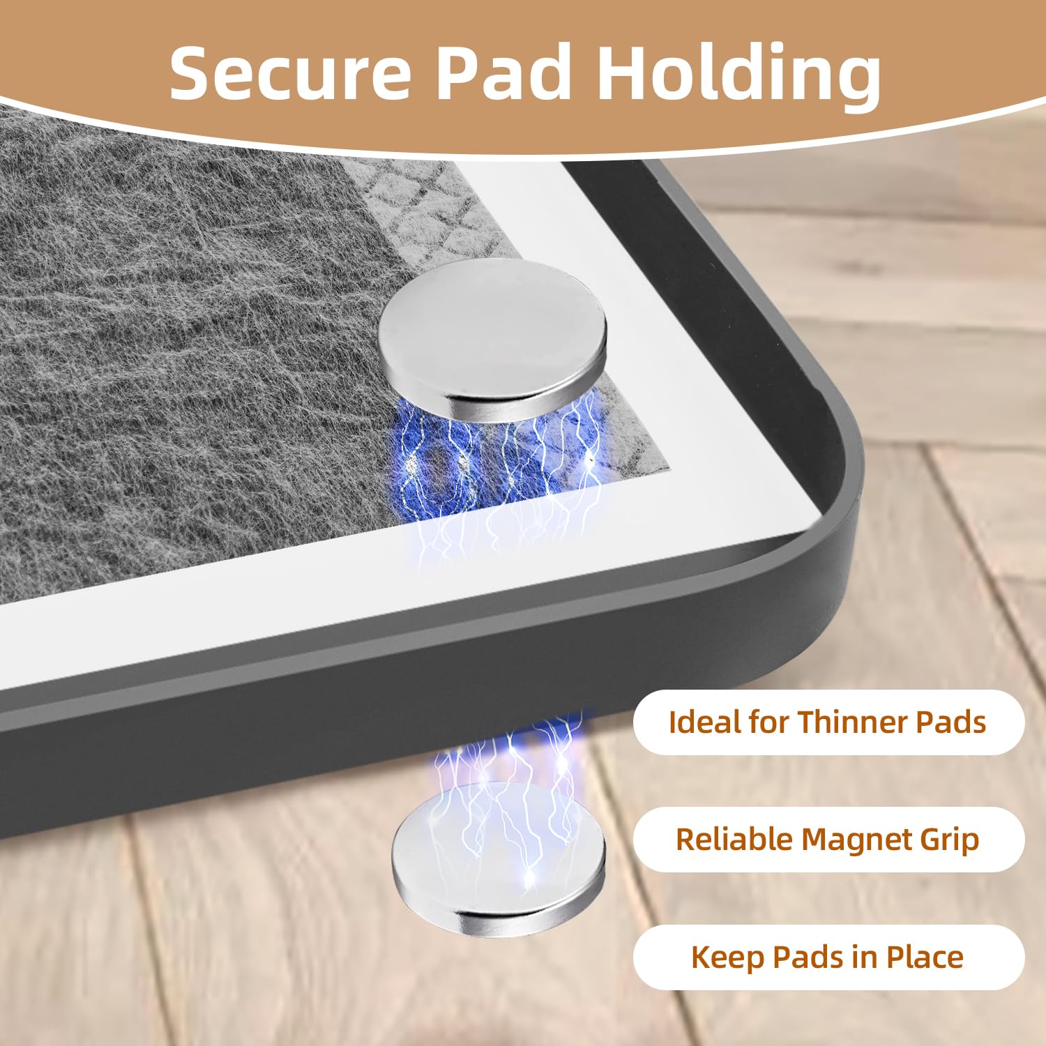 Mora Pets Pee Pad Holder With Magnets 24 X 24 Inch Raised Edge Silicone Training Mat Indoor Dog Potty Tray Non-Slip Easy Cleanin