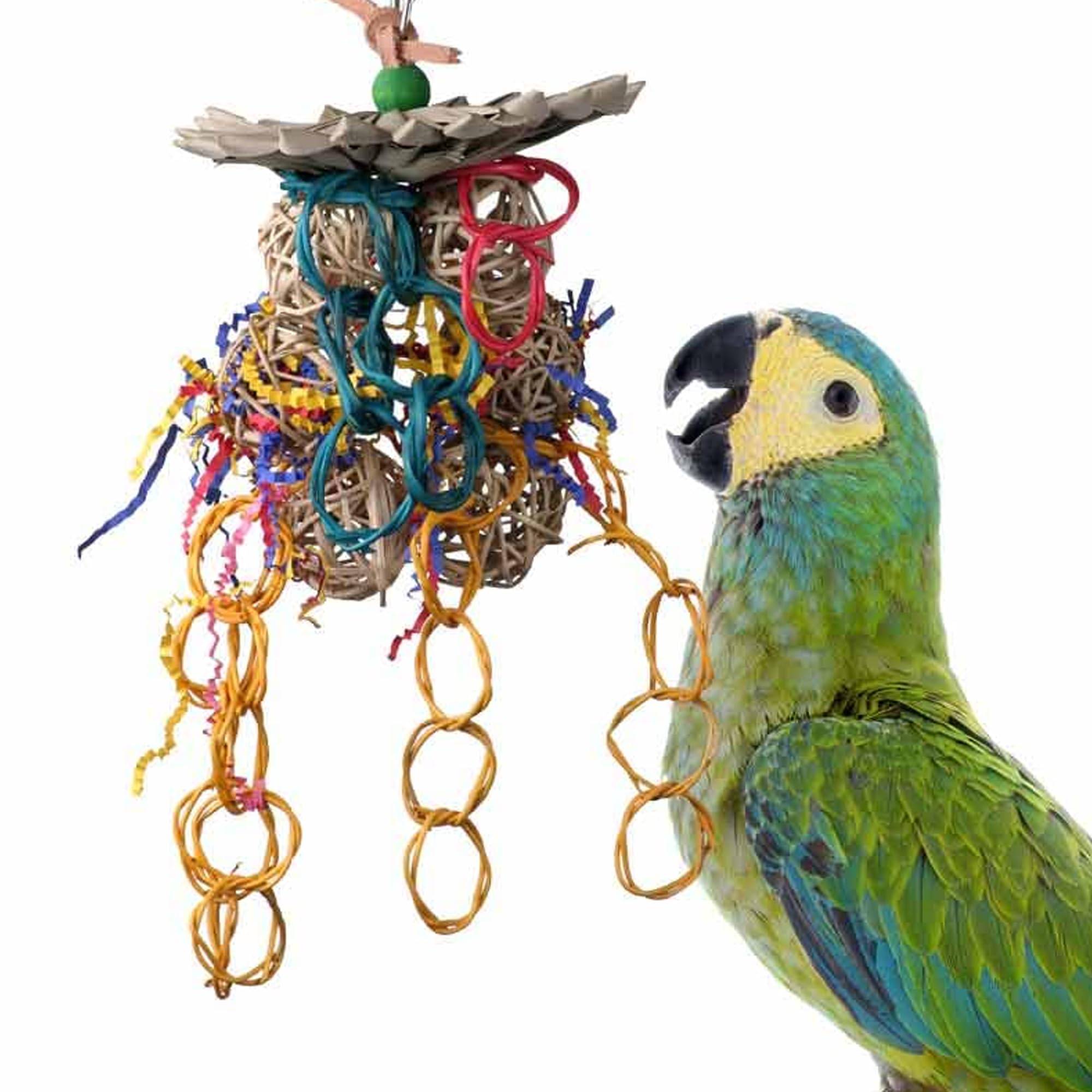 Super Bird Creations Sb535 Mexican Hat Dance Bird Toy - Enriching Bird Toy For Medium Bird Size - Cockatiels Parakeets Parrots Quakers Caiques - Stimulating And Colorful Chew Bird Toy - 10' X 5.5'
