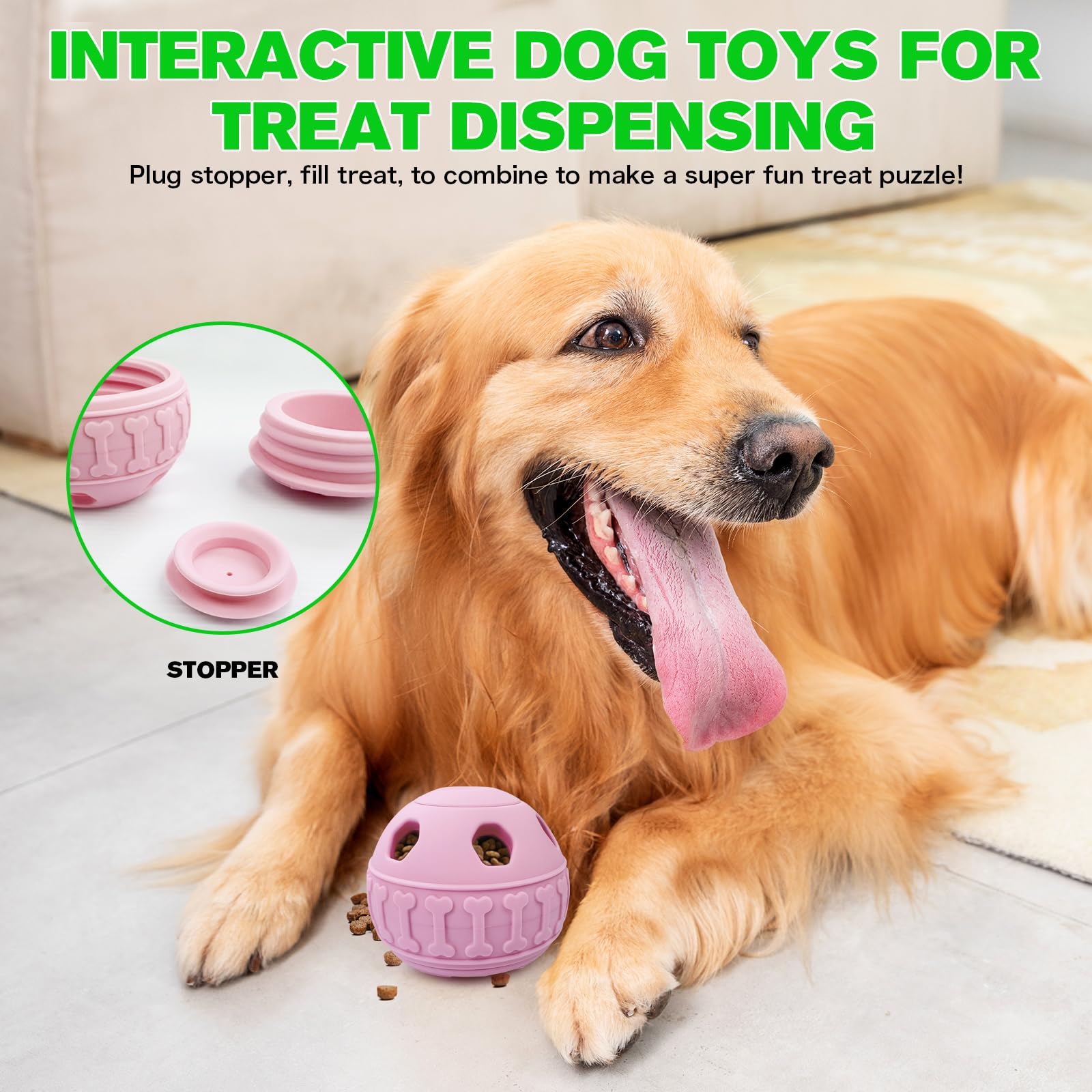 Korfrad Interactive Dog Licking Toy - Freezable Fillable, Slow Feeding Puzzle Ball, Relieves Boredom and Stimulates Intelligence