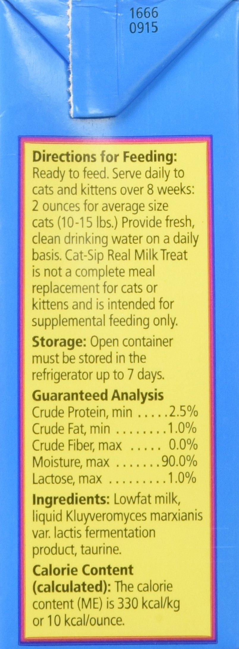 (12 Pack) Cat Sip Real Milk Treat for Cats and Kittens, 8 Oz