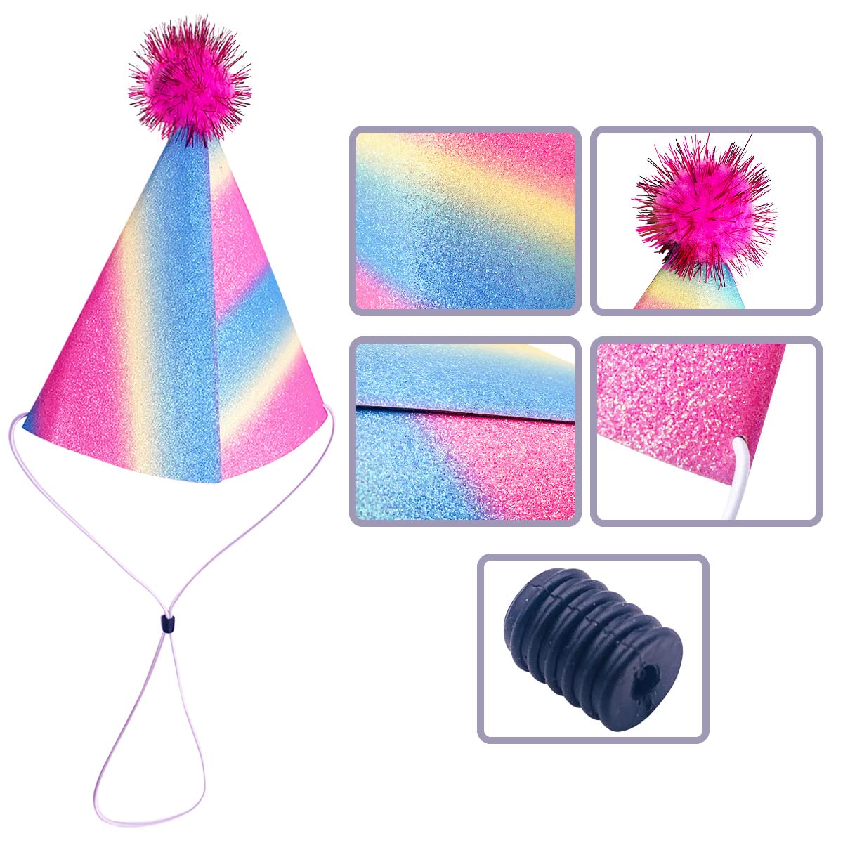 Jpgdn 6Pcs Dog Birthday Party Hats For Large Xl Xxl Breed Boy Girl Decorations Grooming Accessories