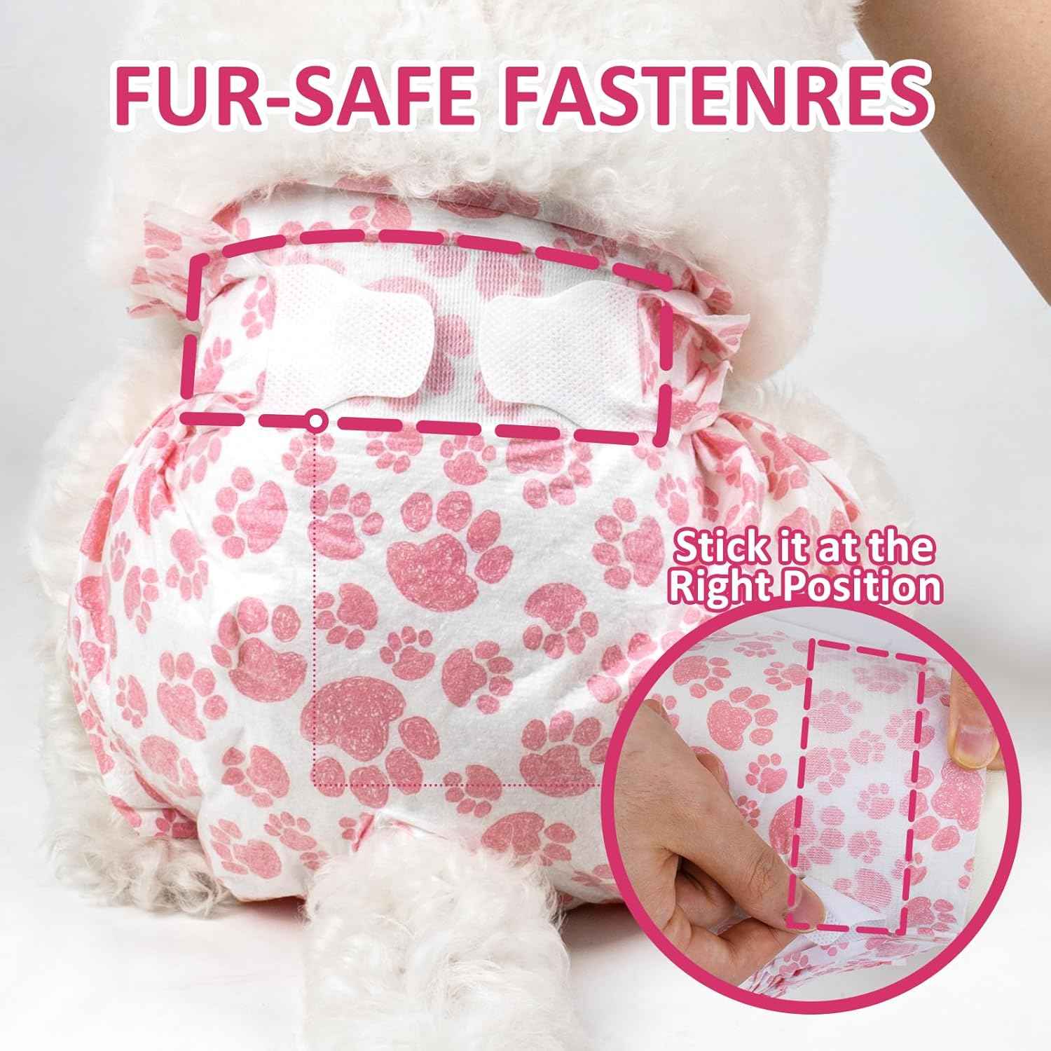 Female Dog Diapers 48 Count Disposable Leakproof XXS–Medium