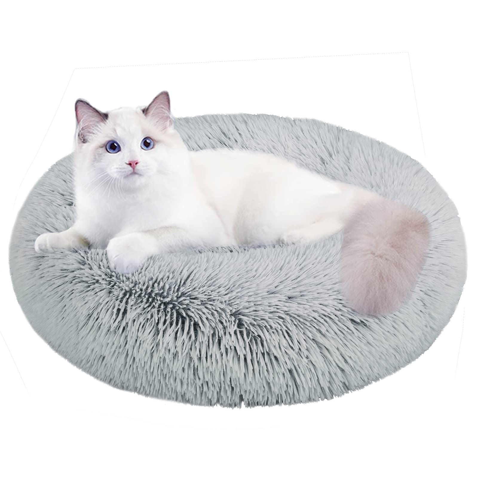 Nisrada Cat Beds For Indoor Cats,24 Inch Dog Bed For Small Melium Large Dogs, Washable-Round Pet Bed For Puppy And Kitten With Slip-Resistant Bottom