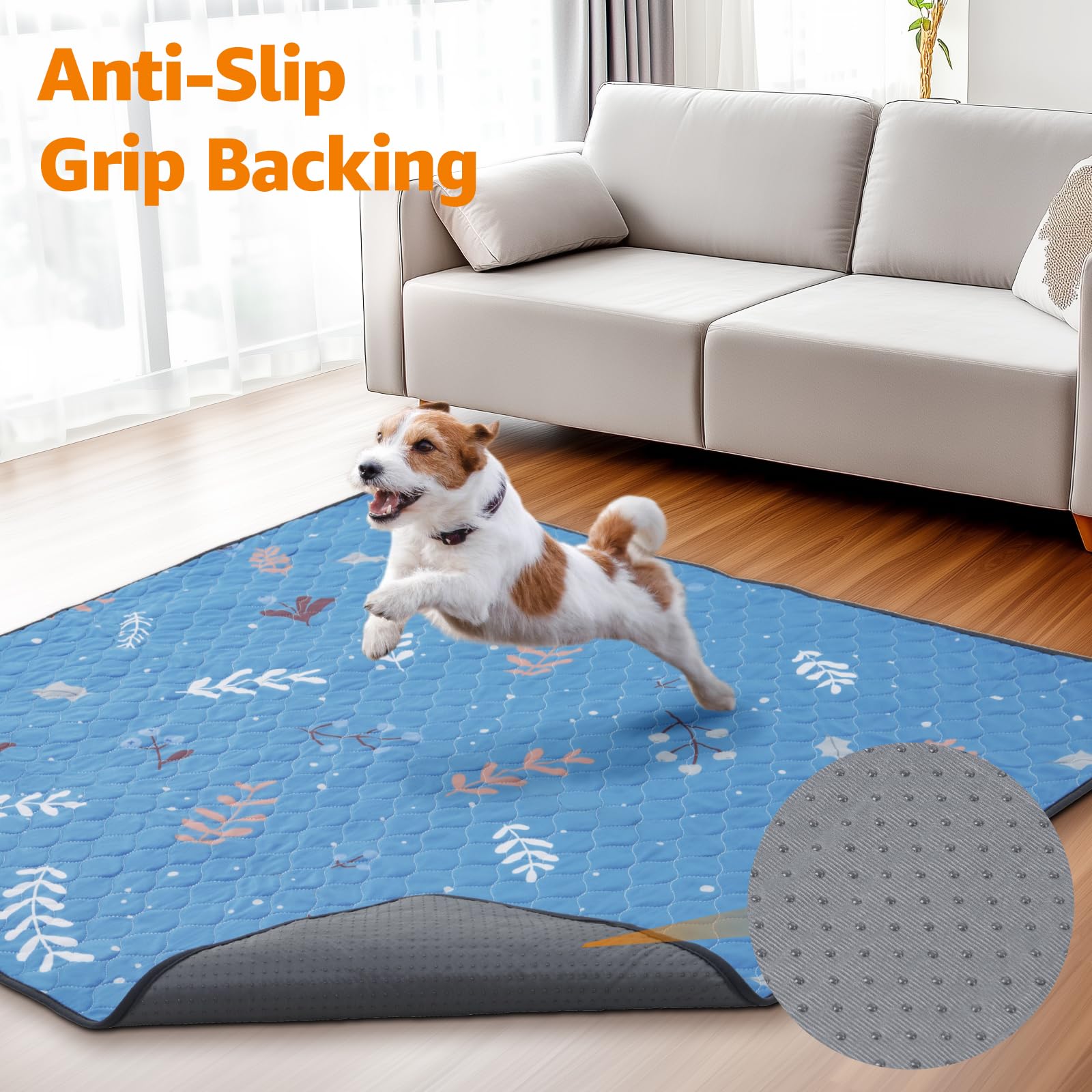 Loobani Washable Pee Pads For Dogs: 2 Pack Reusable Puppy Training Pads 24'' X 36'', Waterproof Dog Pee Pads Non-Slip, Super Abs