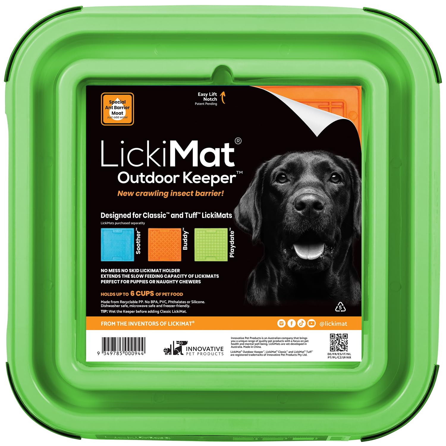 LickiMat Outdoor Keeper Dog Feeding Station - Slow Feeder Lick Mat Keeper for Dogs Food, Treats, Yoghurt & Peanut Butter - Exten