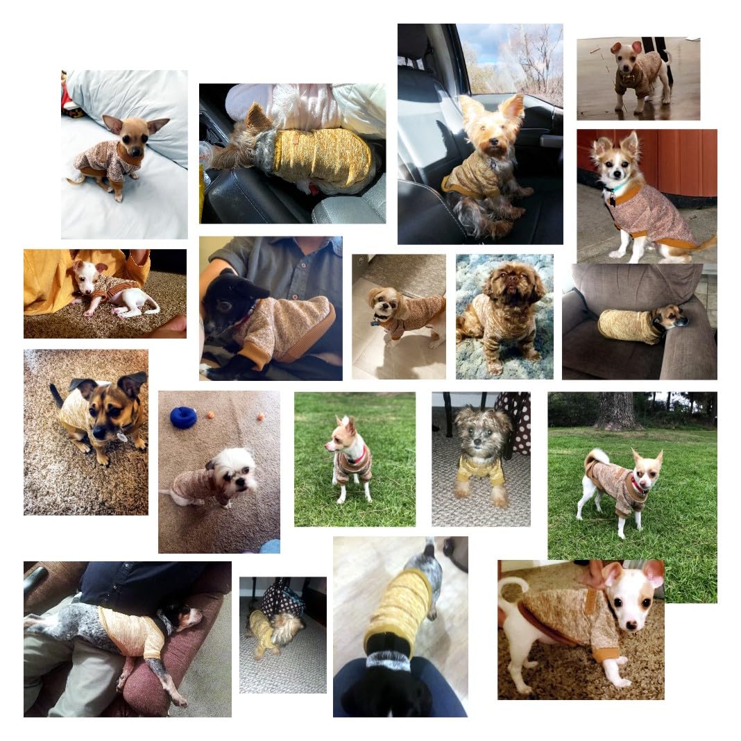 Chborless Pet Dog Classic Knitwear Sweater Warm Winter Puppy Pet Coat Soft Sweater Clothing For Small Dogs (Xxs, Khaki)