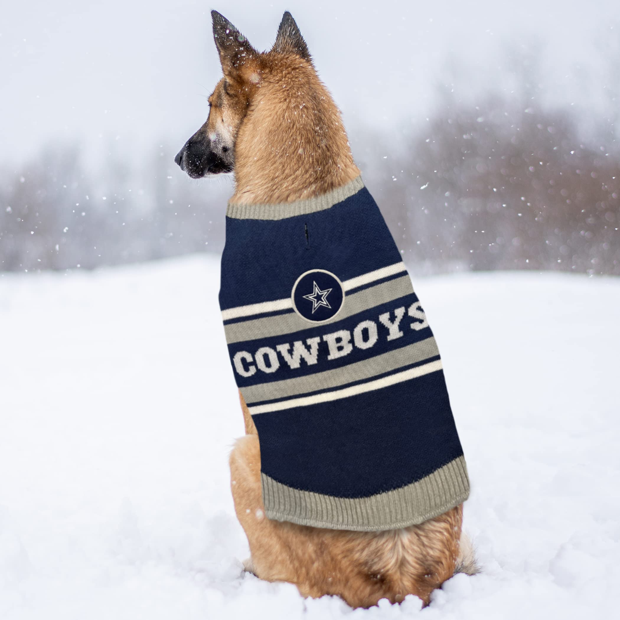 Pets First Nfl Dallas Cowboys Dog Sweater, Size Small. Warm And Cozy Knit Pet Sweater With Nfl Team Logo, Best Puppy Sweater For