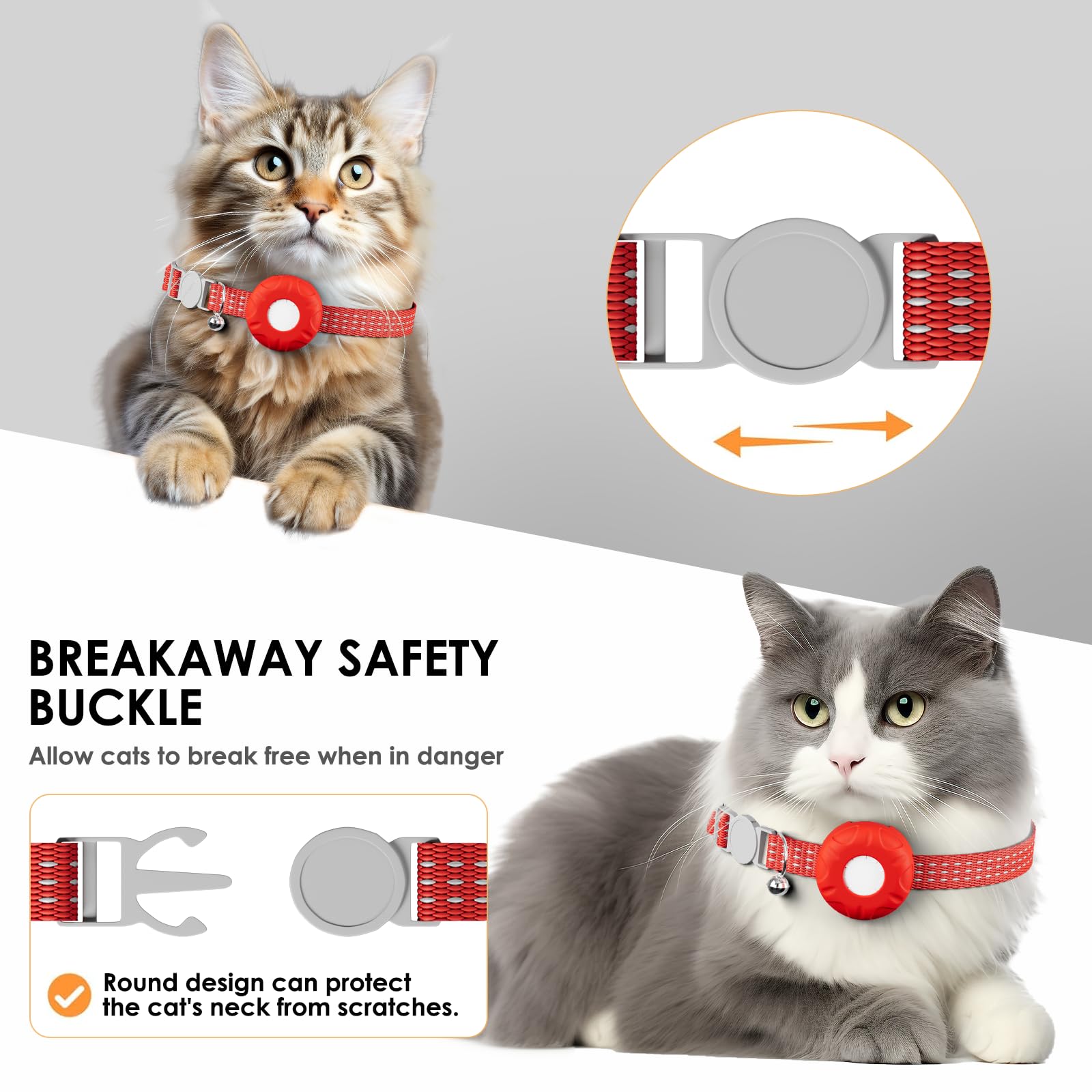 Cat Gps Tracker For Cats, Waterproof Pet Gps Tracker, Cat Gps Tracker Collar With Safety Elastic Buckle, Compatible With Apple F