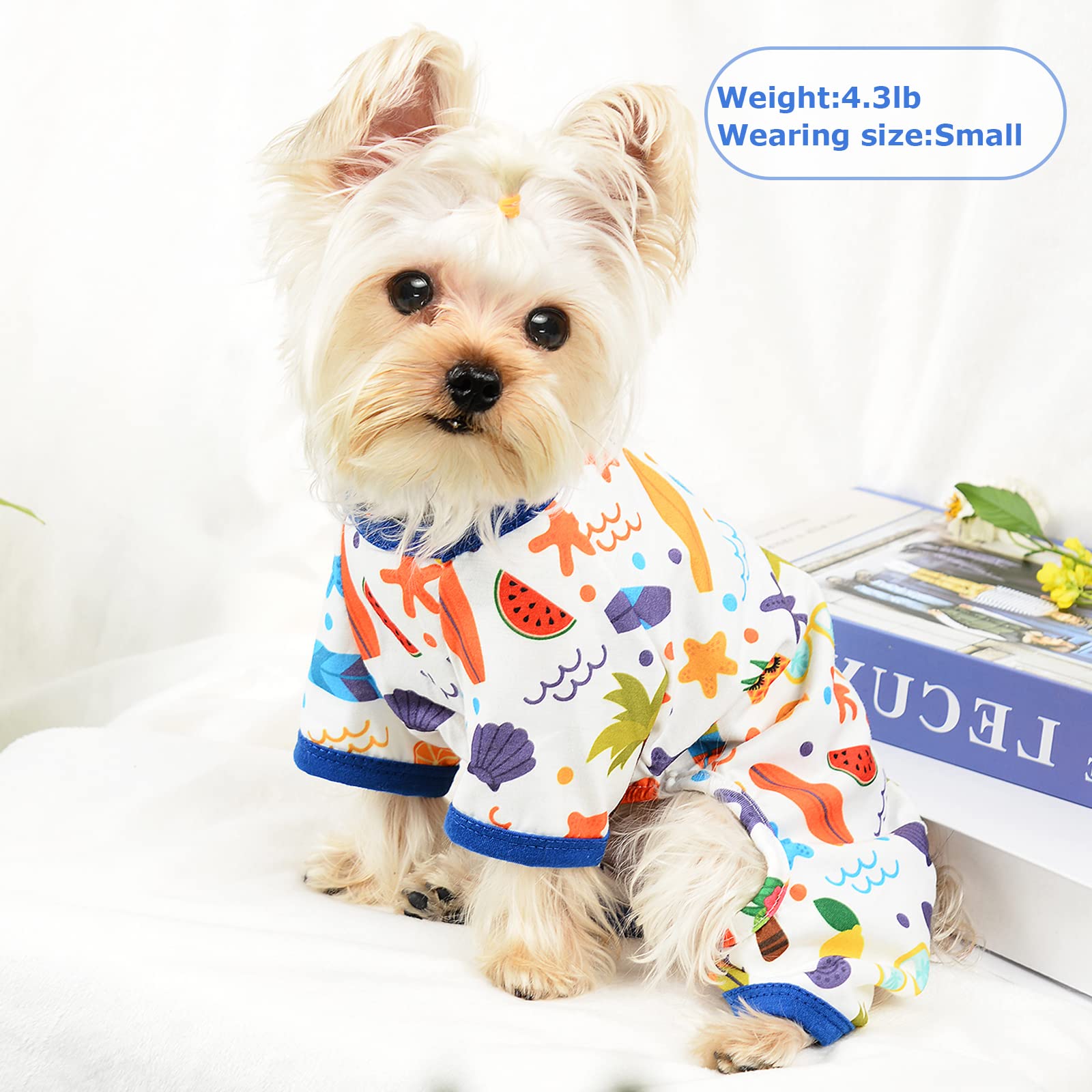 Dog Pajamas Pjs Fall Summer Dog Clothes for Small Dogs Girl - Boy - Medium Size Dogs, Soft Stretchy Puppy Clothes Doggie Onesies