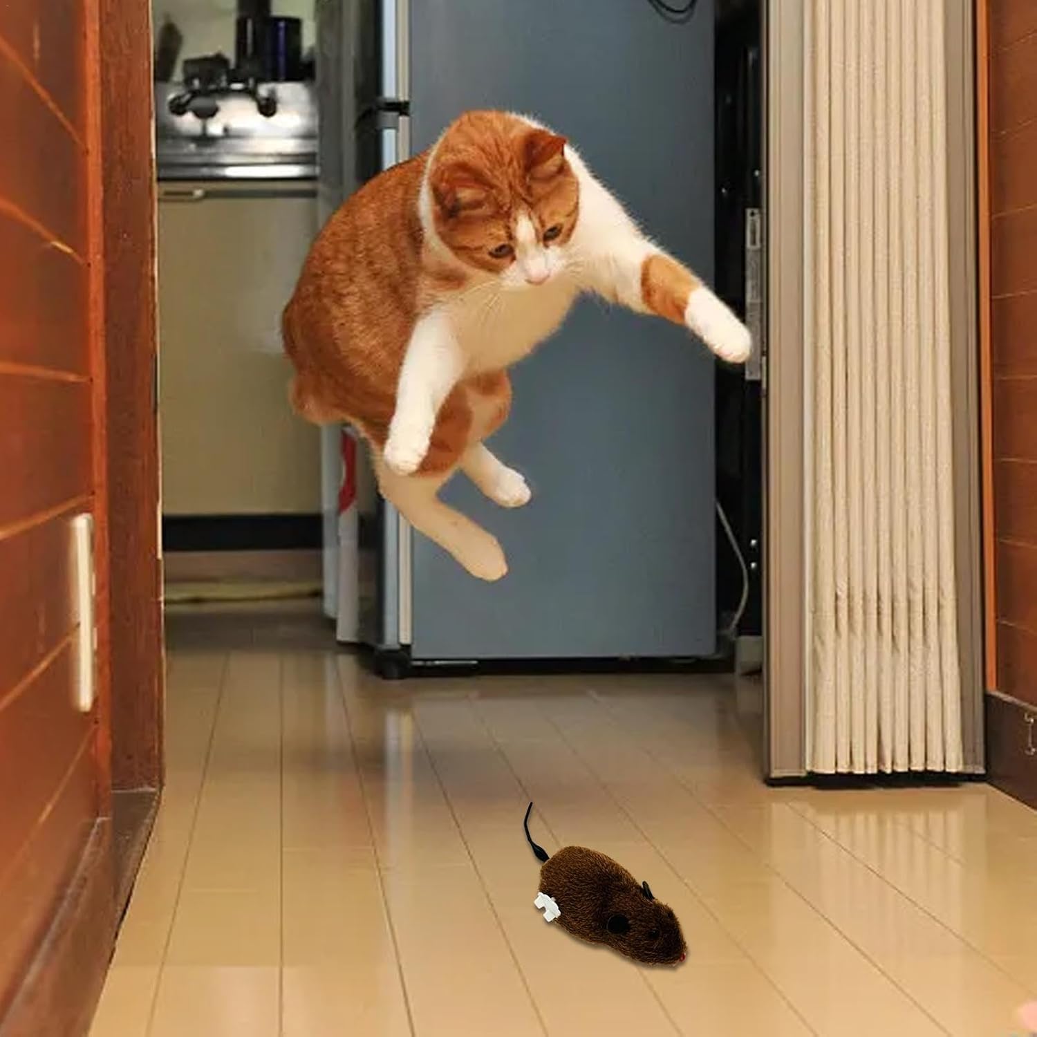 Clockwork Mouse Toy,Cat Plush Mouse Hunting Toy,Mouse Toys For Cats,Clockwork Mouse Running Toy,Mouse Racing Toy,Realistic Mouse