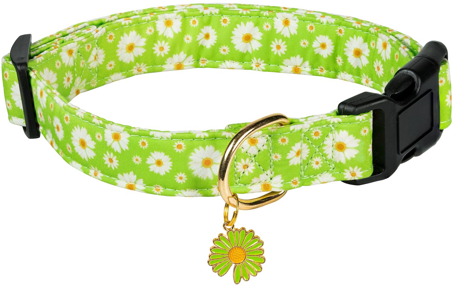 Prehai Cute Cotton Dog Collar For Boy And Girl Dogs Fresh Flower Pattern Puppy Collar For Small Medium Large Dogs Adjustable Flo
