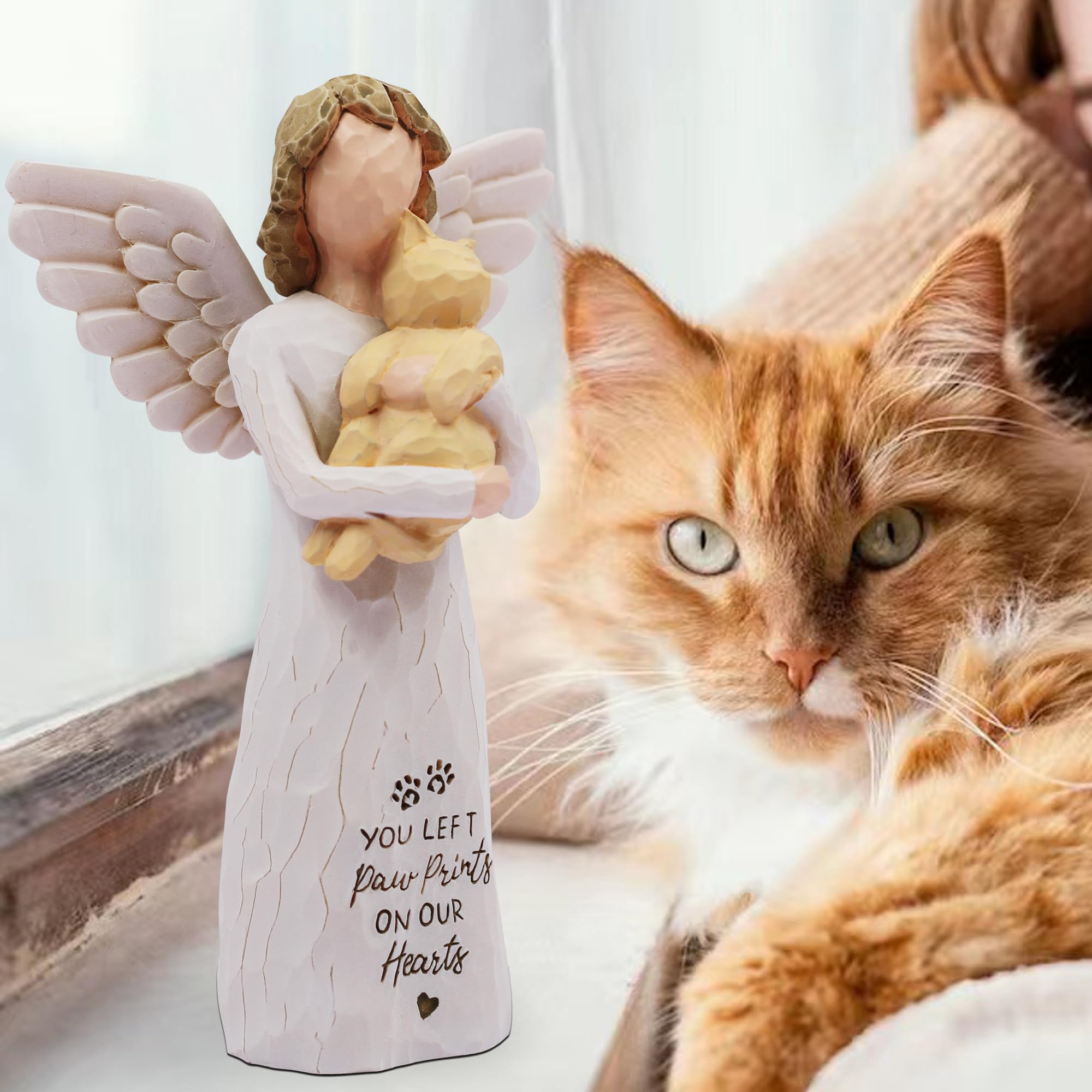 Borlesta Loss Of Cat Sympathy Gift, Cat Memorial Gifts For Loss Of Cat, Passed Away Cat Gifts, Pet Memorial, Cat Mom, Hand-Paint