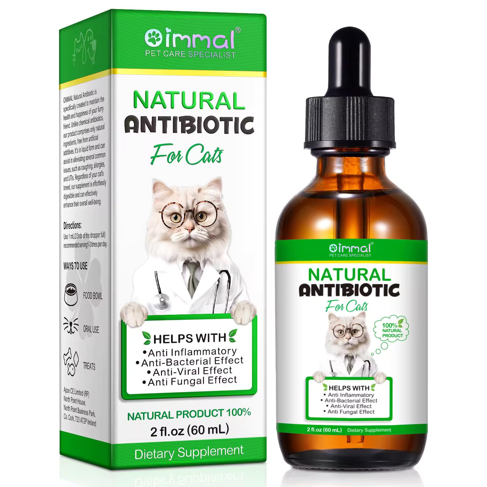 Natural Antibiotics for Cats- Pet Antibiotic - Cat Healing Aid and Skin Repair for Wounds, Sores, and Abrasions, Provides Itch R