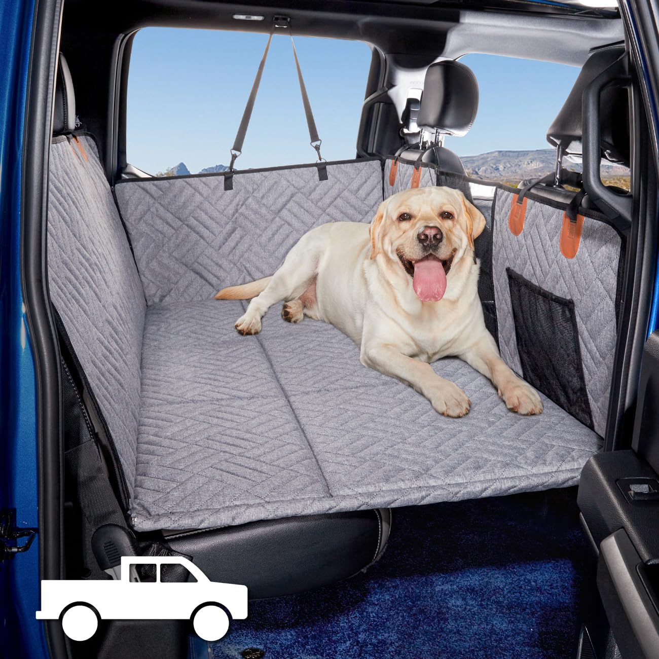 Tkyz Dog Back Seat Extender - Non Inflatable Car Bed Mattress Pet Seat Covers For Trucks (Gray)