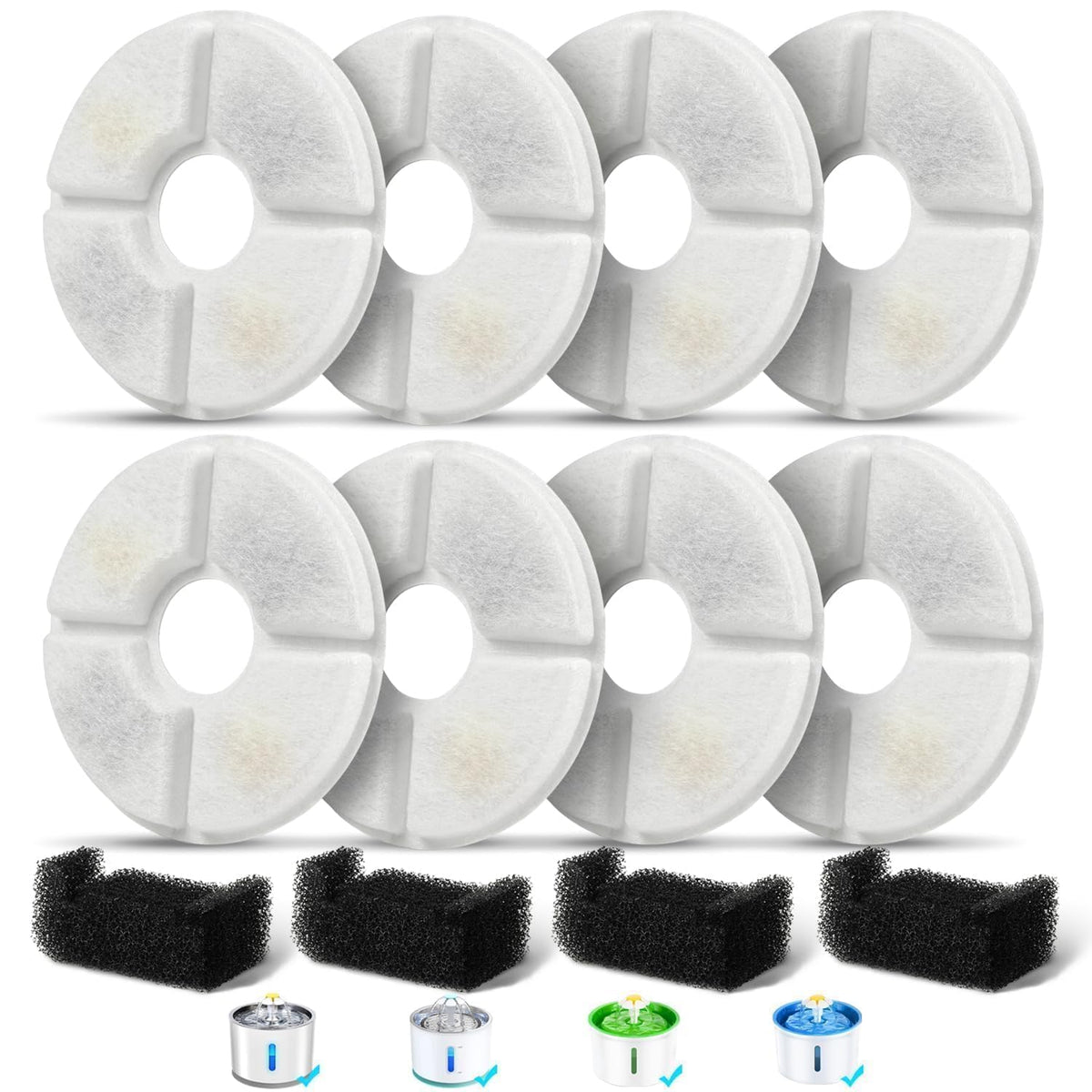 Filters Replacements For Flower Automatic Pet Fountains, Cat And Dog Water Fountain Replacement Parts, Cat Water Fountain Filter