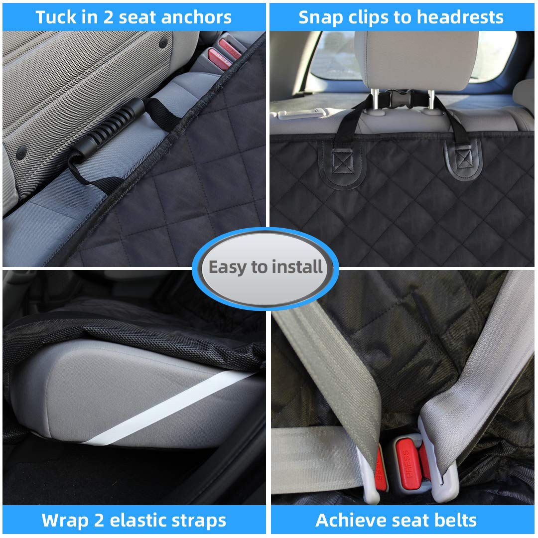 Bark Lover Deluxe More Durable Waterproof Backseat Protector, High Heat Resistant And Nonslip Back Seat Cover For Dogs Kids, Uni