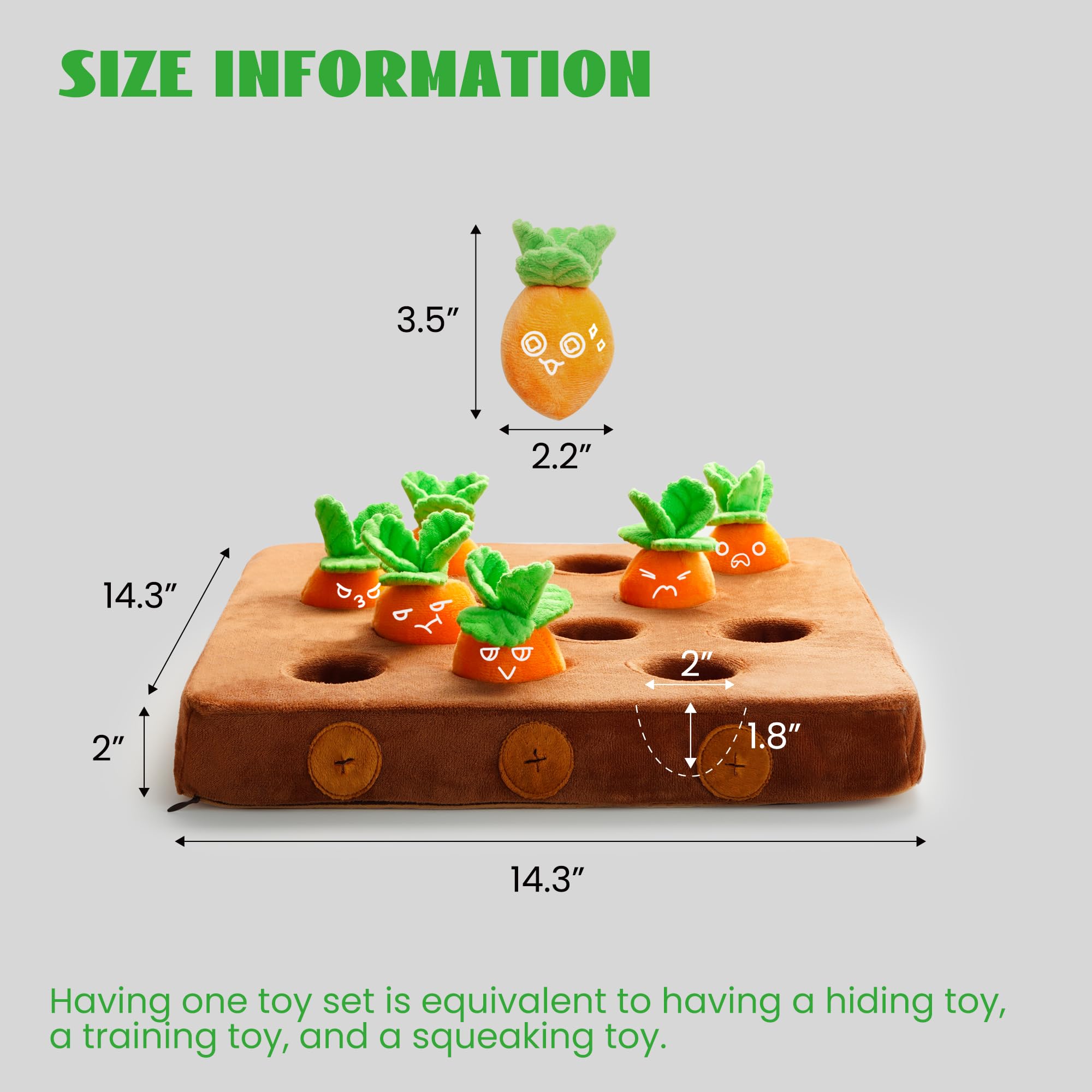 Nocciola 12 Pcs Easter Dog Toys, Carrot Bunny Dog Enrichment Puzzle Squeaky Toys For Hide And Seek, Small And Medium Dogs