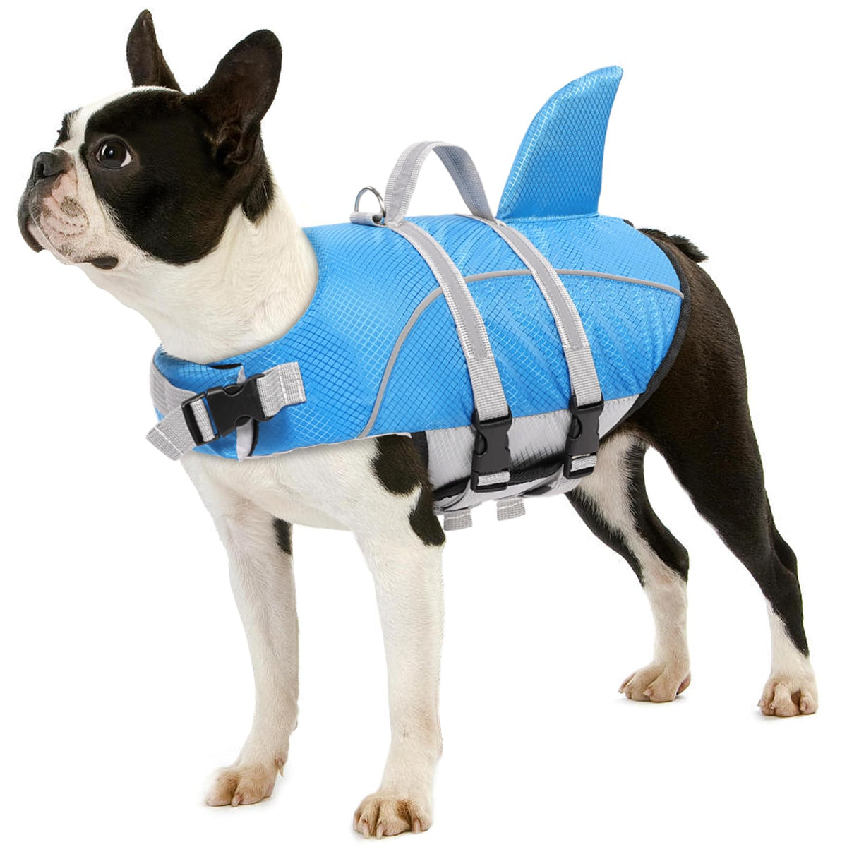 Aofitee Dog Life Jacket, Dog Life Vests Swimming, High Flotation Dog Swimming Vest With Rescue Handle, Reflective Dog Flotation Vest Safety Vest, Ripstop Shark Dog Life Jacket For Small Medium Dogs