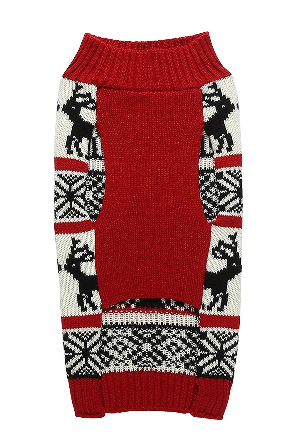 Lanyarco Ugly Christmas Dog Sweaters Vintage Knit Xmas Reindeer Holiday Festive Dog Sweater For Small Dogs, Male Female Girl Sma