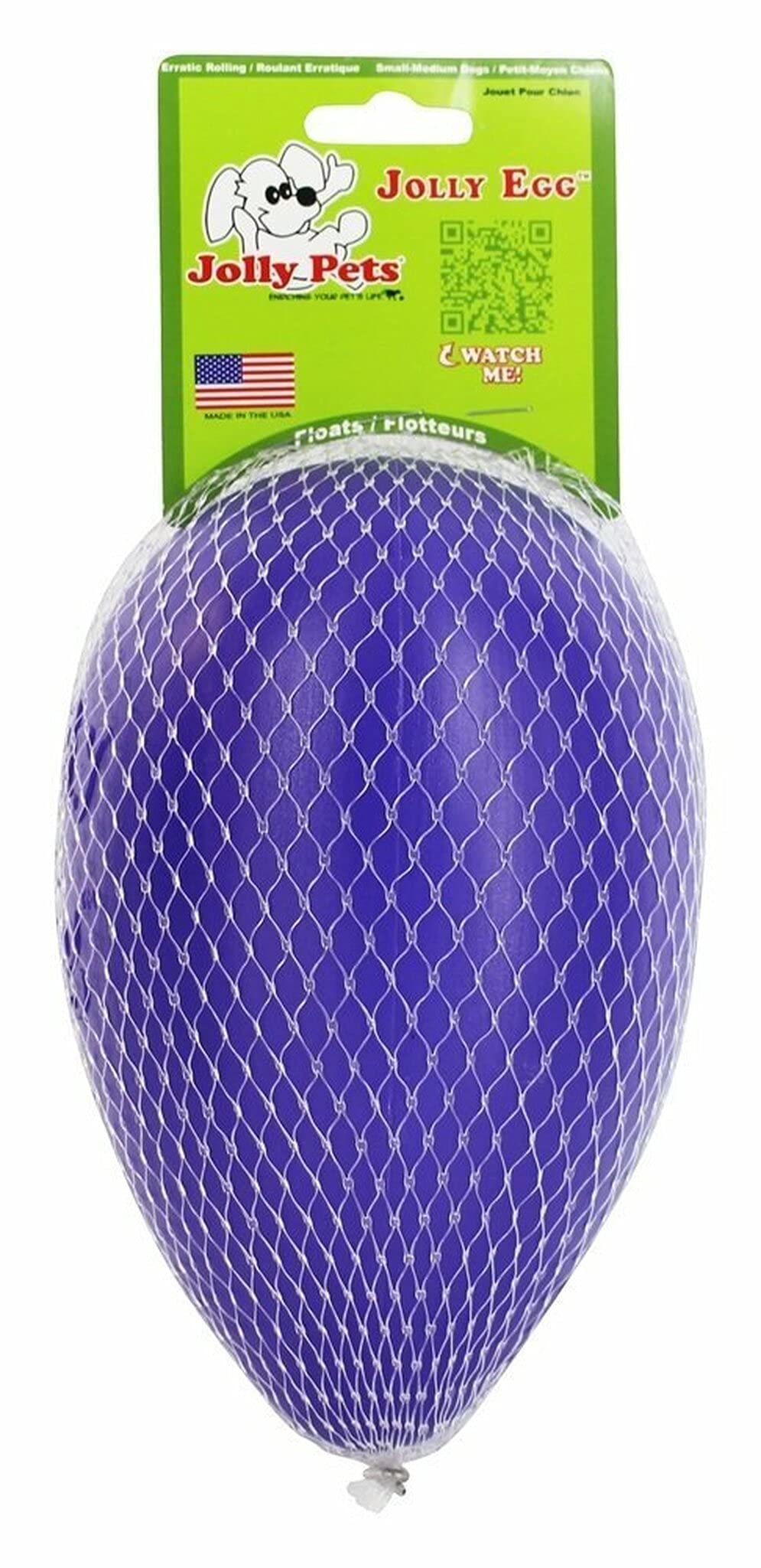 Jolly Pets Jolly Egg Plastic Dog Chew Toy 8 Inch Purple