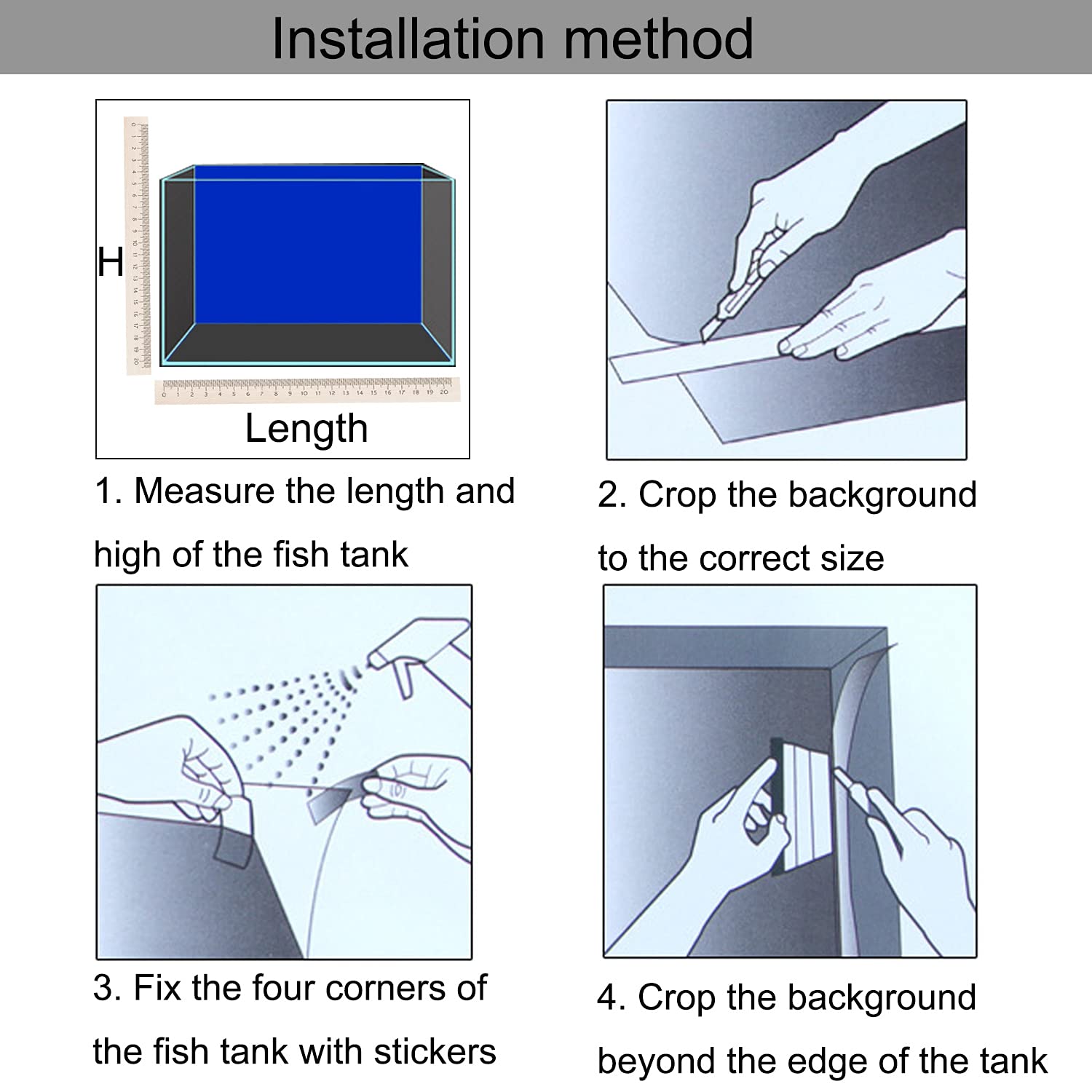 Elebox Fish Tank Stickers Wallpaper Seaweed Background Aquarium Background Decoration Water Plants Fish Tank Background 15.7'X 40'