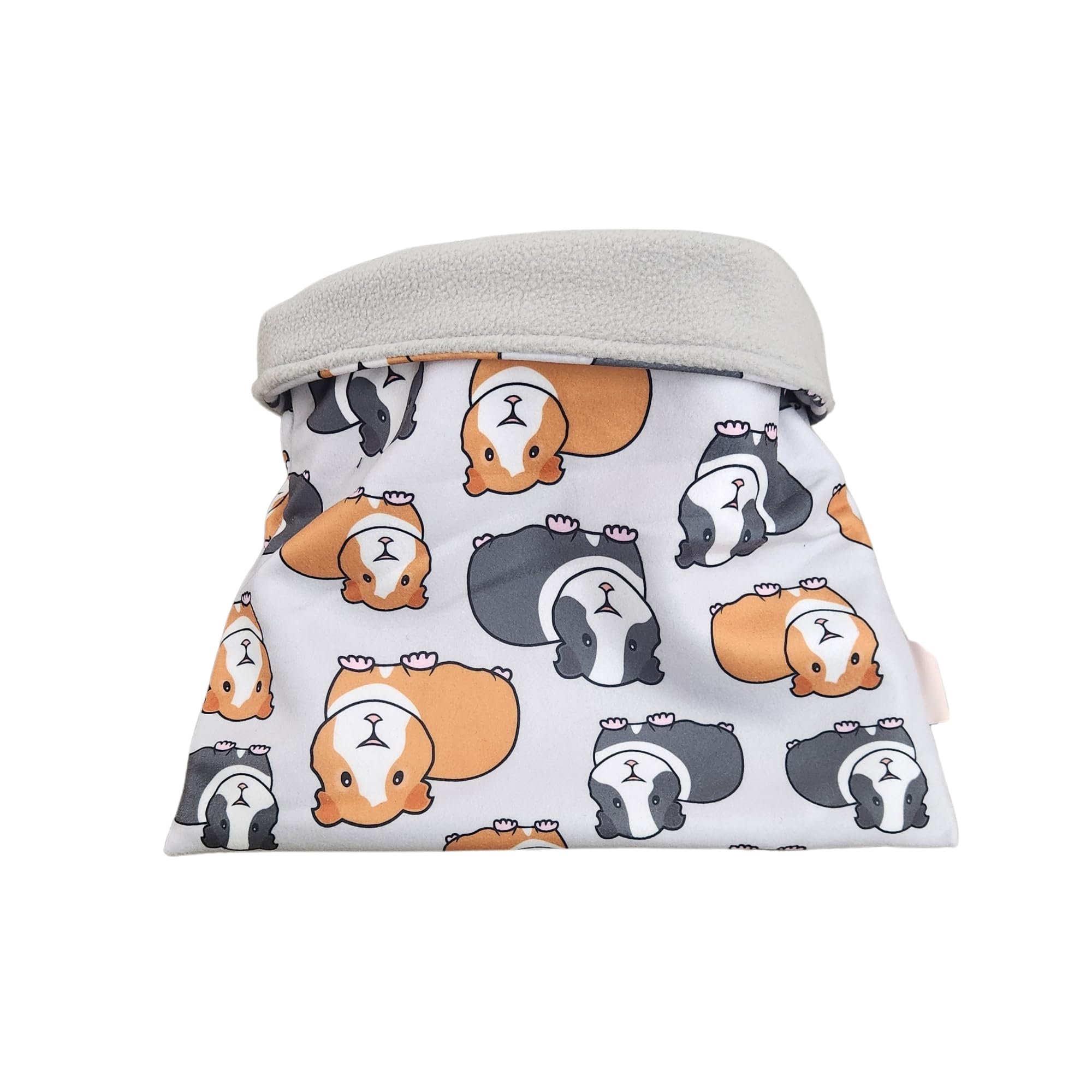 Tater Pets Snuggle Sack For Guinea Pigs Bed Pad Cuddle Sack Sleeping Bag (12''X12'')(Guinea Pigs On Gray)
