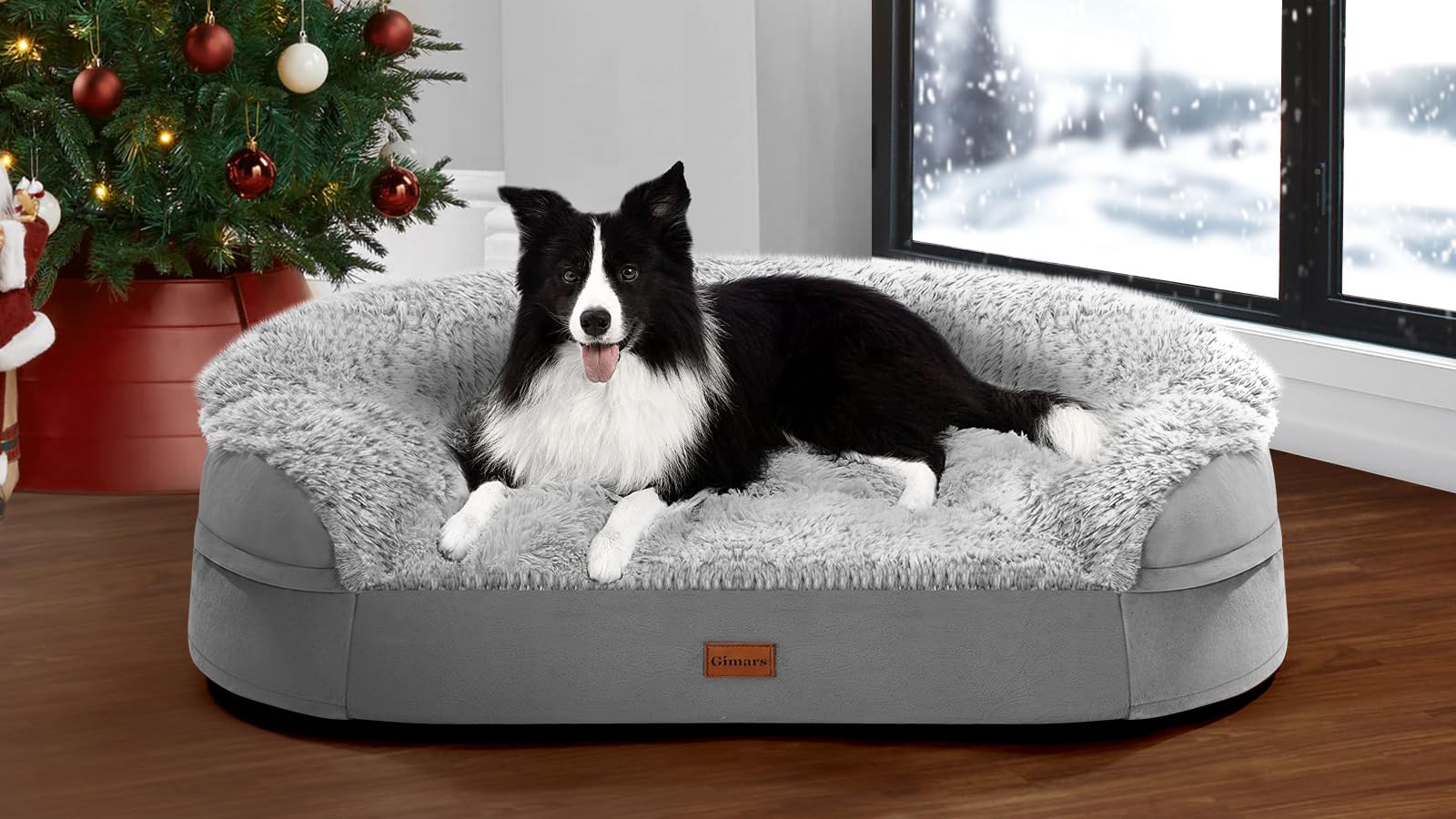 Gimars 3.7In Ultra Thick Orthopedic Dog Beds For Large Dogs,Soft Egg Foam Dog Sofa Bed, 28D Crate Foam Washable Cover, Waterproo
