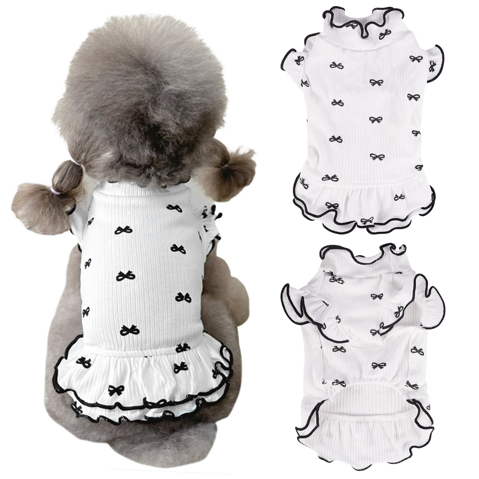 Yoolhamy Small Dog Clothes Extra Small Dogs Spring Summer Dress Cute Soft And Breathable Outfits For Female Chihuahua Shih Tzu Y