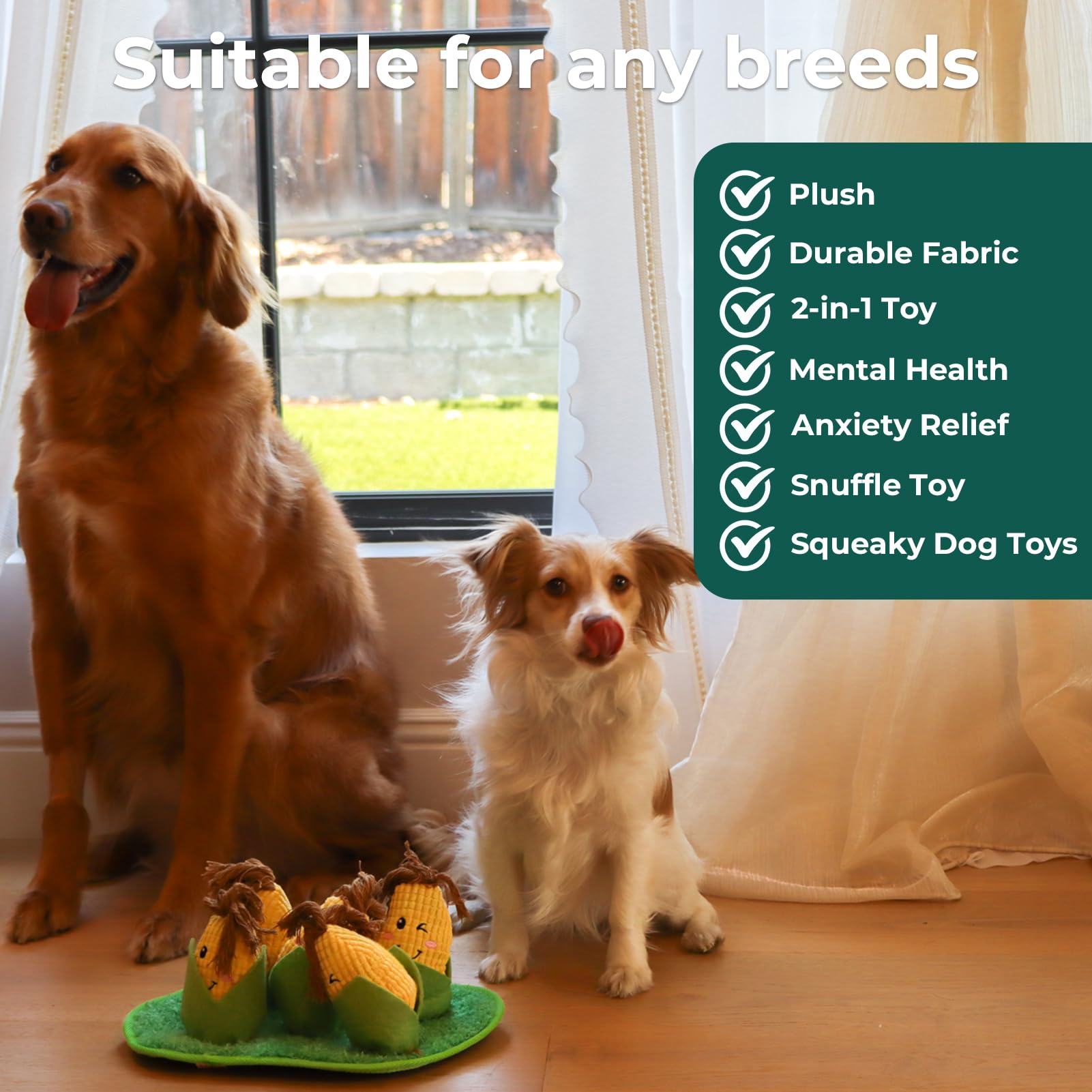 Snuffle Dogs Toys Plush Stuffed Puppy Toy With Squeaky Treat Hide For Large, Medium, Small Dogs And Puppies Slow Feeder, Machine