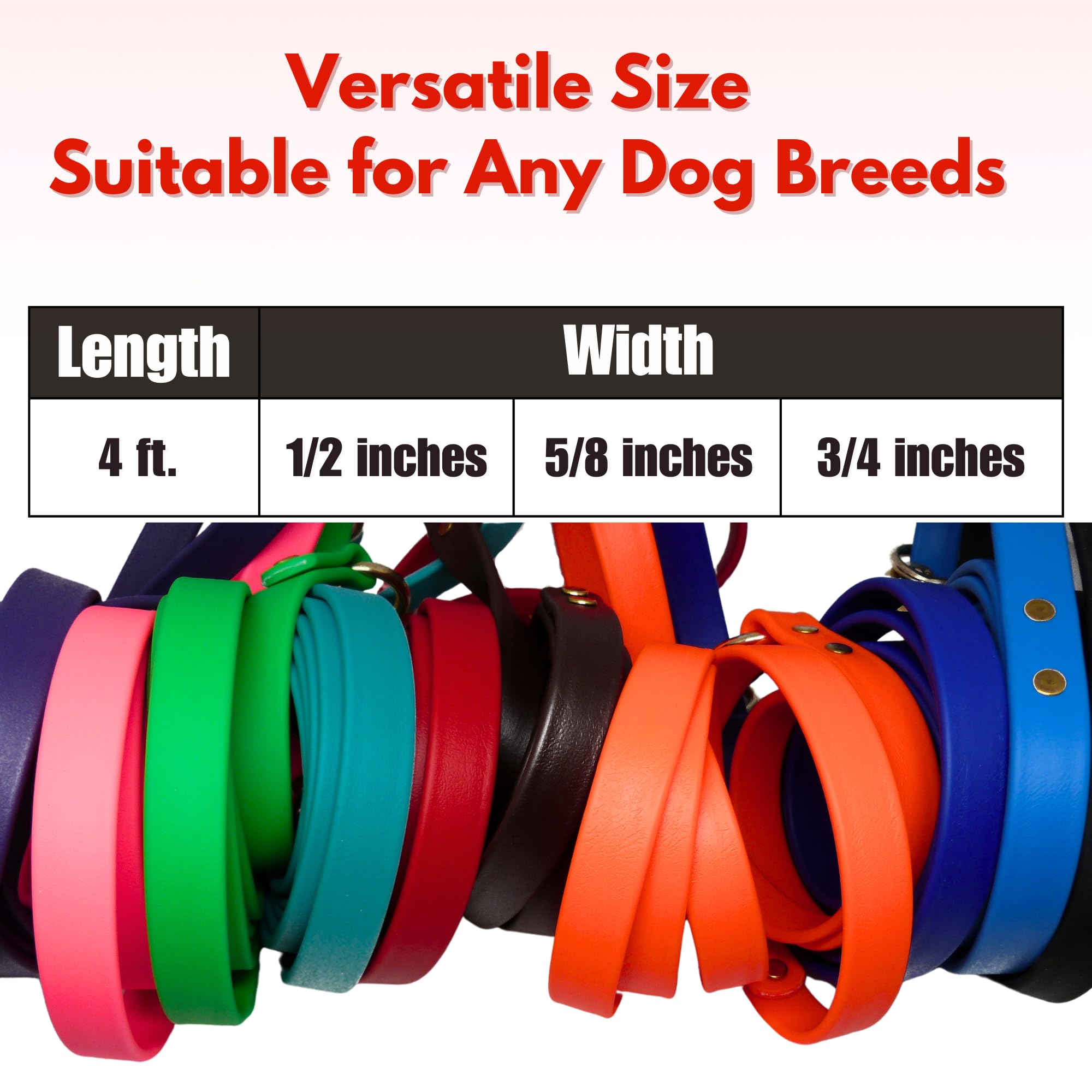Jim Hodges Dog Training Gummy Dog Leash, Biothane, Dog Training Leash, Made In The Usa, 4 Feet, Various Sizes & Colors (3/4, Light Blue)
