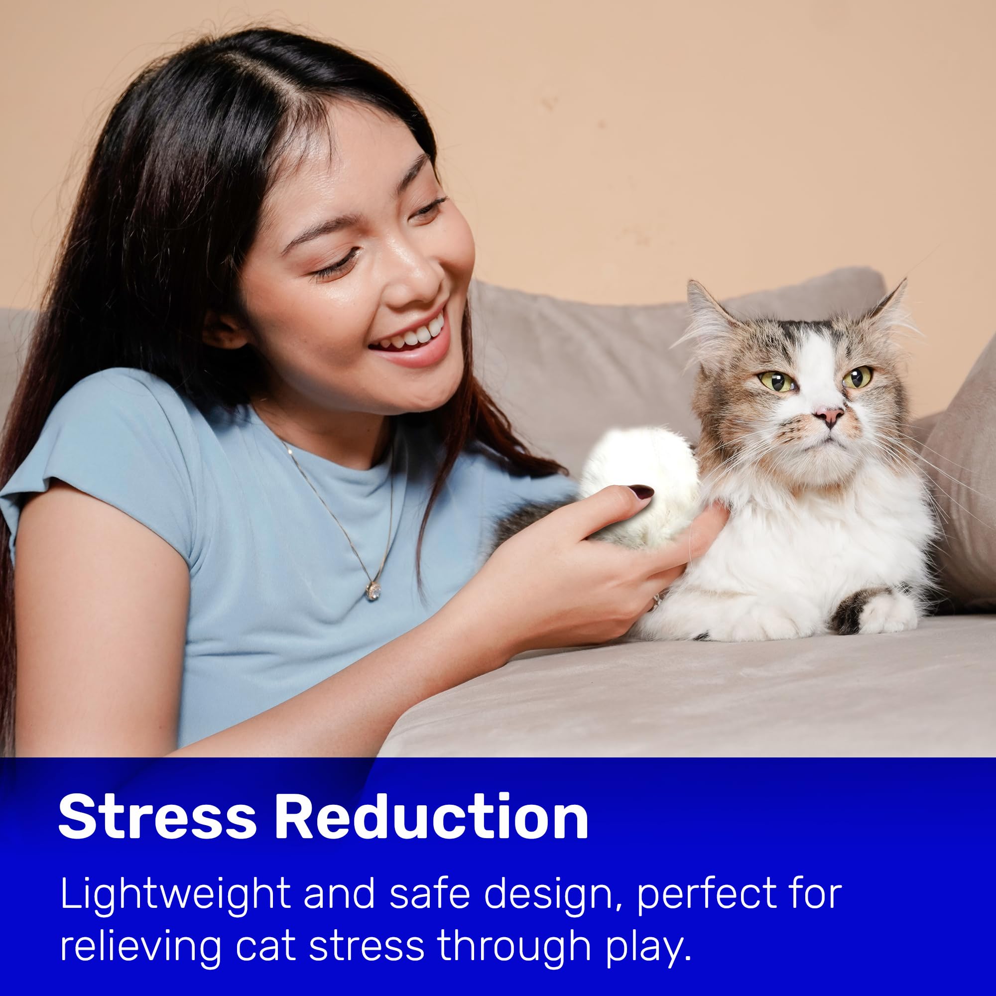 Kats'N Us Real Rabbit Fur Pom Pom Cat Toy - Jumbo Size - White Fuzzy Cat Balls For Interactive Play And Entertainment - 5 Pack