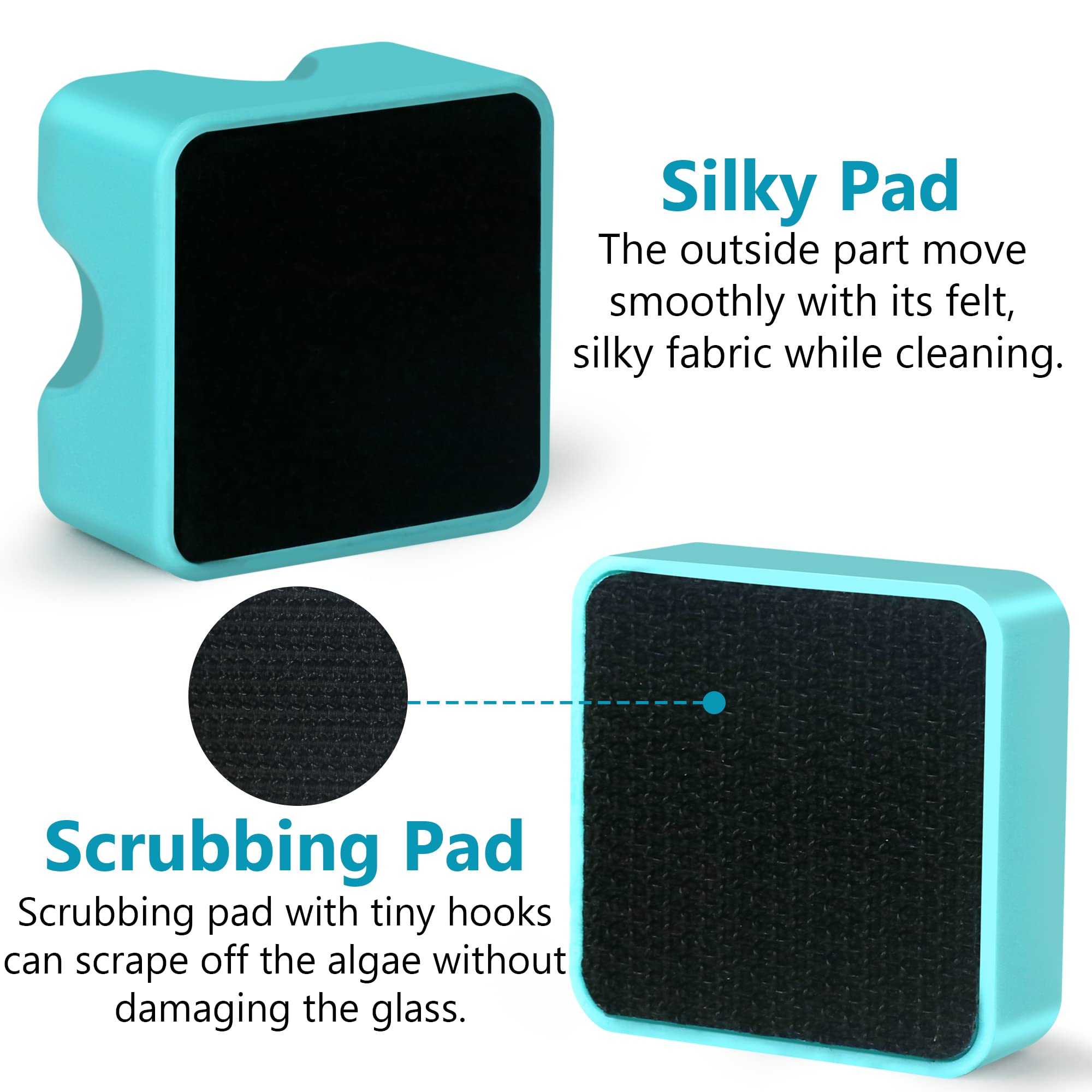 Neptonion Magnetic Aquarium Fish Tank Glass Algae Scrapers Glass Cleaner Scrubber Clean [Compact, Scratch-Free, Non-Slip, Magnet